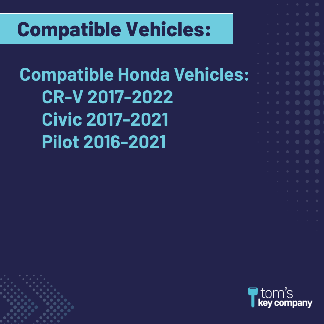 Like New Refurbished 5-Button Smart Key Fob with Lock, Unlock, Hatch, Remote Start, Panic for Select Honda Vehicles (HONSK-5B-514-K)