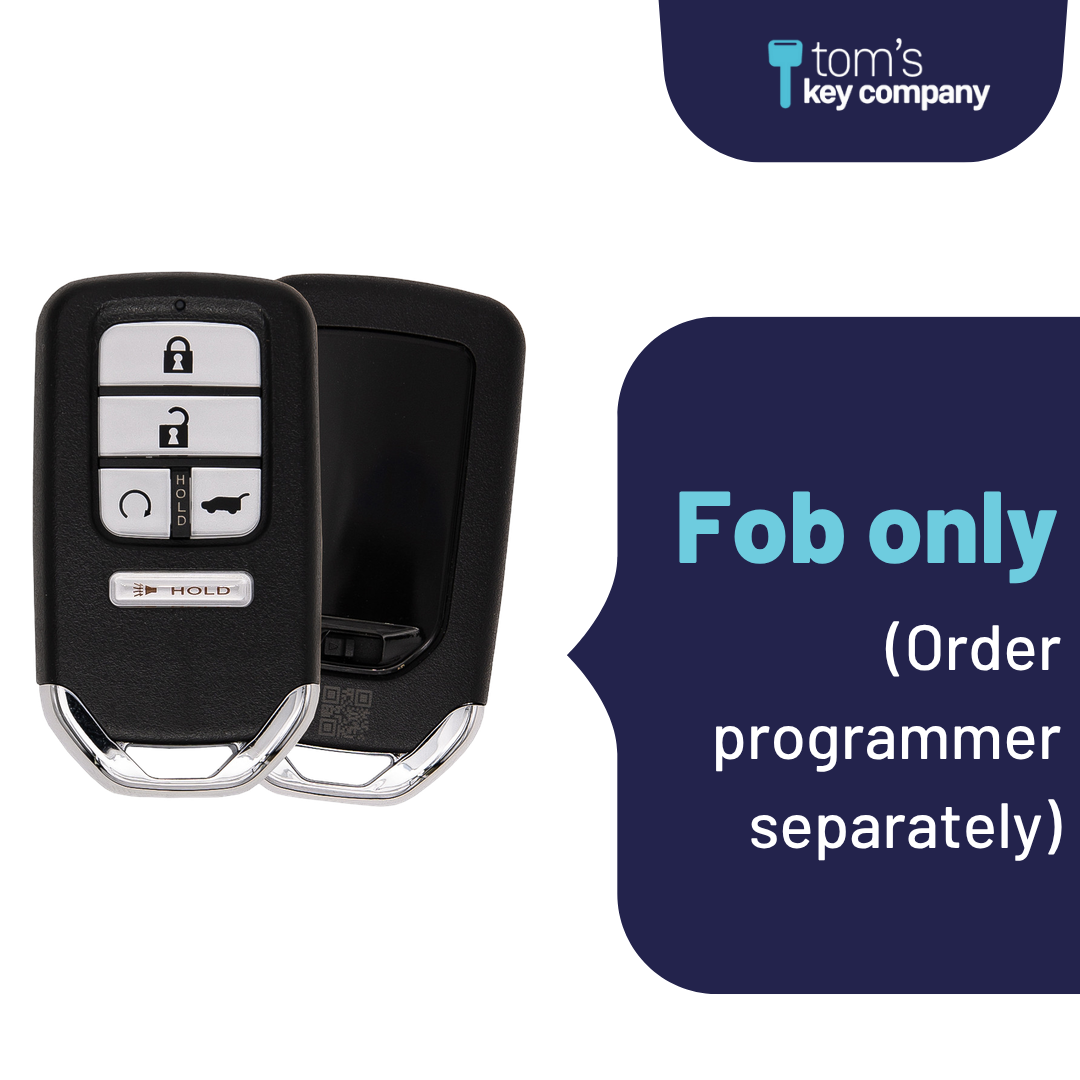 Brand New Aftermarket 5-Button Smart Key Fob with Lock, Unlock, Hatch, Remote Start, Panic for Select Honda Vehicles (HONSK-5B-514-K)