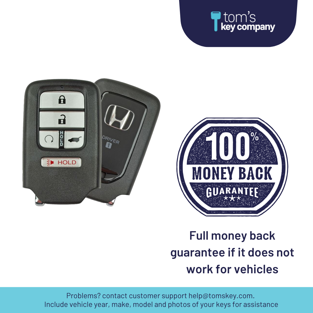 Ultimate Smart Key Bundle with Programming Tool, Refurbished 5-Button Smart Key Fob and Key By Photo for Select Honda Vehicles (HONSK-5B-HRRS-534-REF-K-UKB)