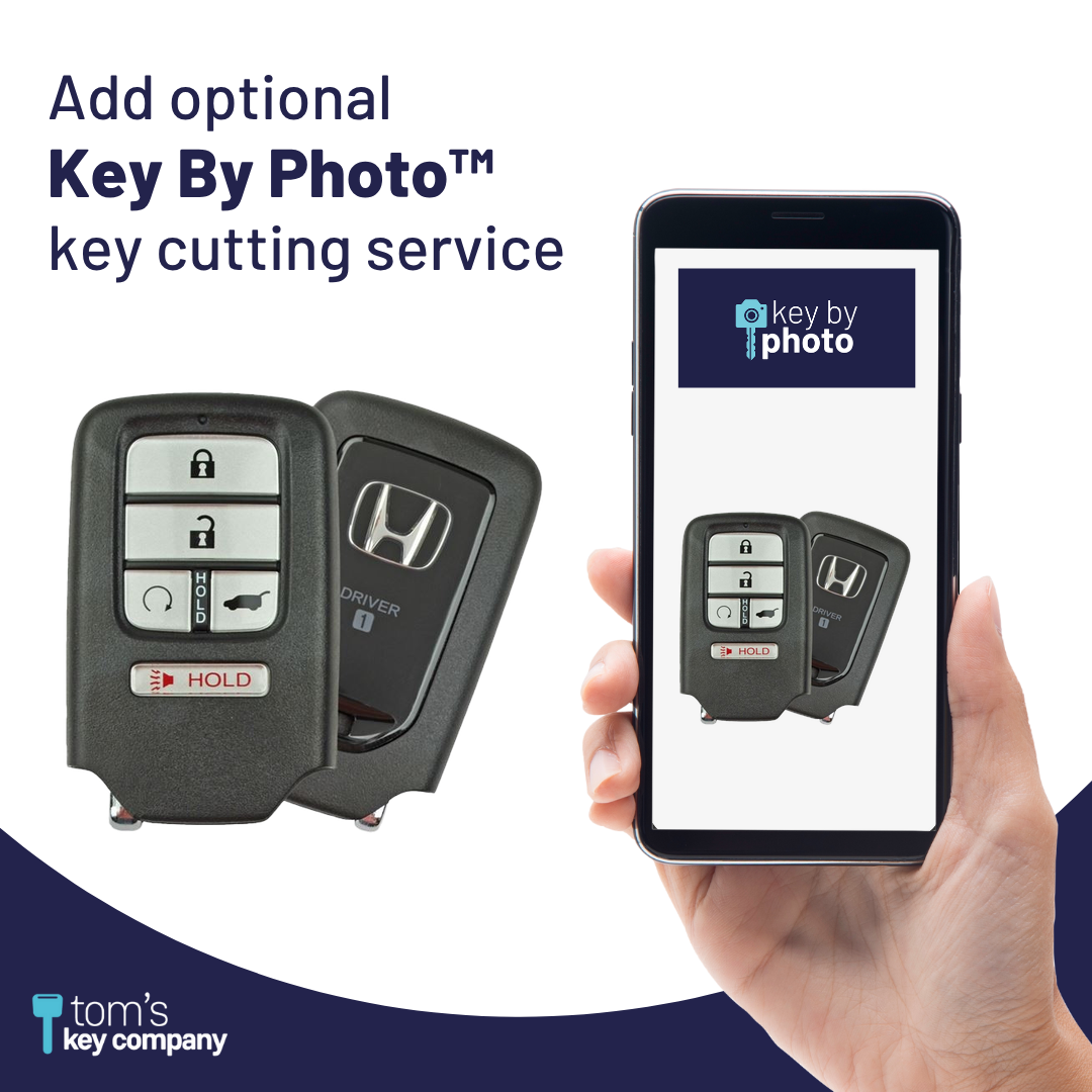 Like New Refurbished 5-Button Smart Key Fob with Lock, Unlock, Hatch, Remote Start Hold, Panic for Select Honda Vehicles (HONSK-5B-HRRS-534-REF-K)