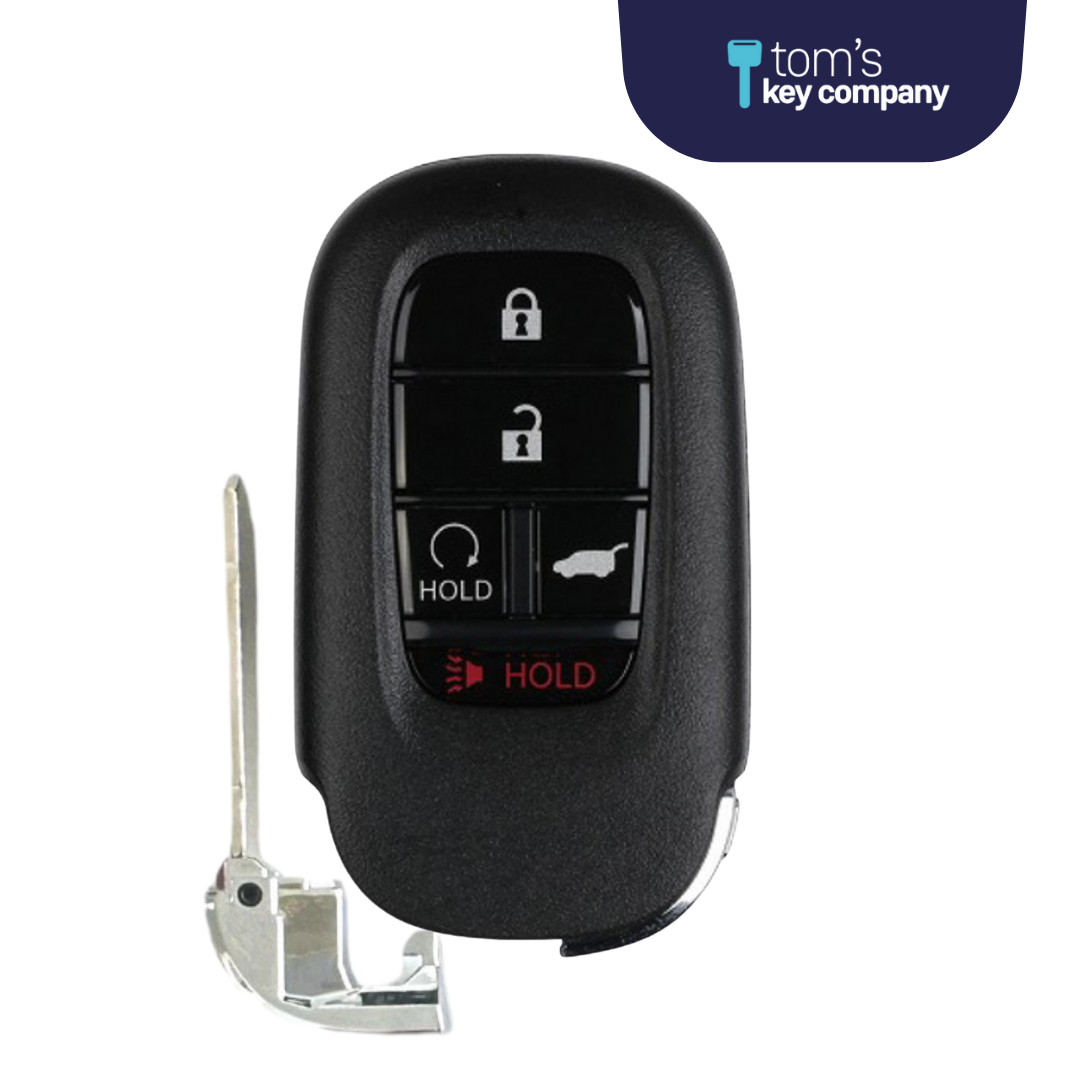 Brand New Premium Aftermarket 5-Button Smart Key with Remote Start and Hatch Release for Select Honda Vehicles (HONSK-5B-HRRS-KR5TP-4)