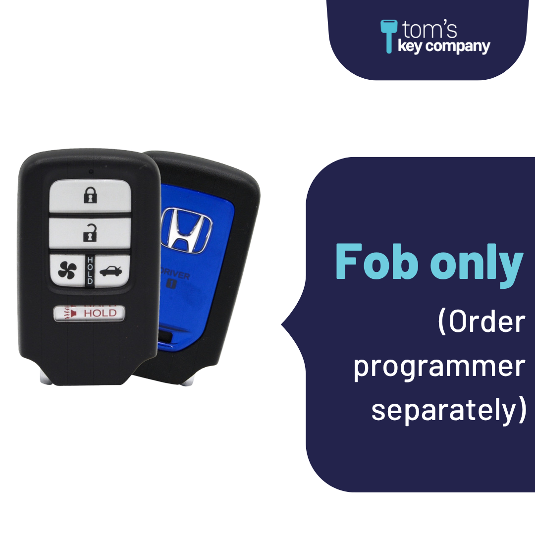 Like New Refurbished 5-Button Smart Key Fob with Lock, Unlock, Fan, Trunk Hold, Panic for Select Honda Vehicles (HONSK-5B-TR-537D1-REF-K)