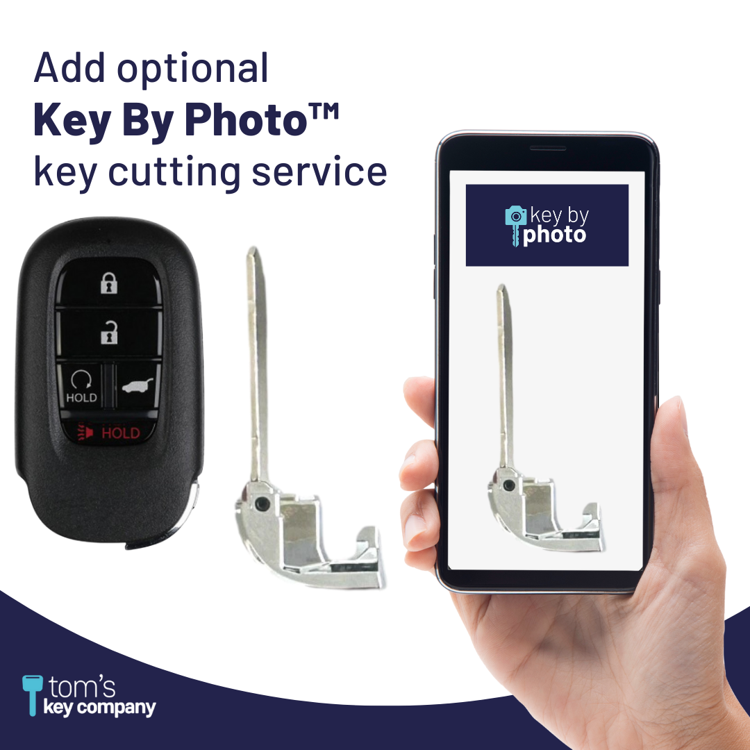 Brand New Premium Aftermarket 5-Button Smart Key with Remote Start and Hatch Release for Select Honda Vehicles (HONSK-5B-HRRS-KR5TP-4)