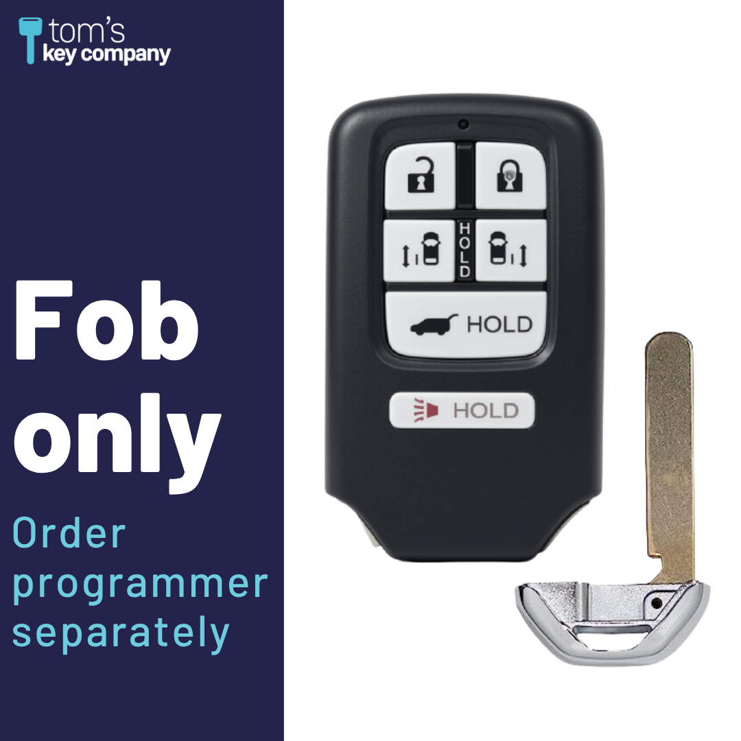 Brand New Premium Aftermarket 6-Button Smart Key with Hatch Release, and Sliding Doors for Select Honda Odyssey Vehicles