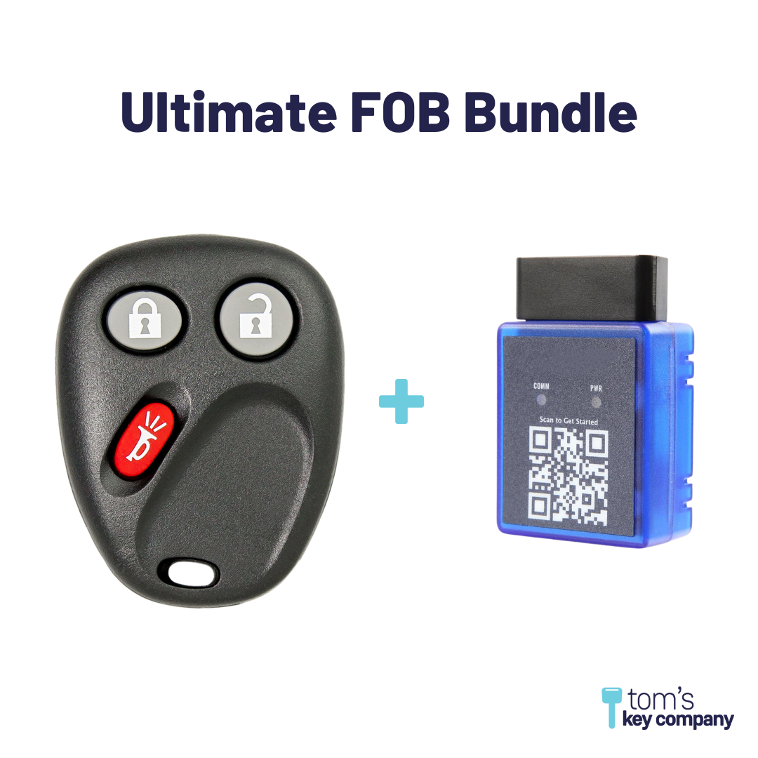 Ultimate Remote FOB Bundle with Programming Tool and Aftermarket 3 Button Remote FOB for Select Hummer Vehicles (HUMFOB-3B-575-K-UKB)