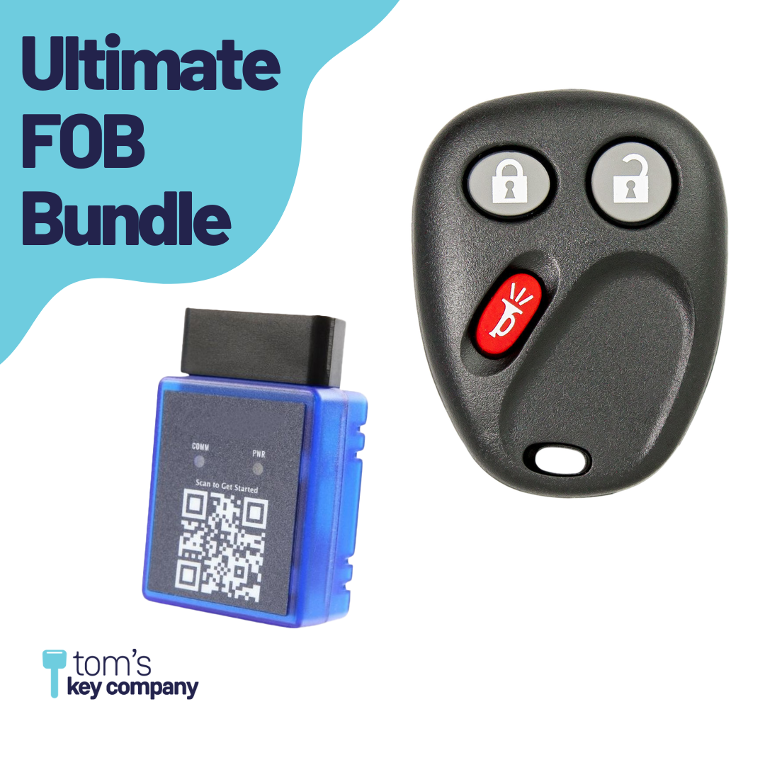 Ultimate Remote FOB Bundle with Programming Tool and Aftermarket 3 Button Remote FOB for Select Hummer Vehicles (HUMFOB-3B-575-K-UKB)