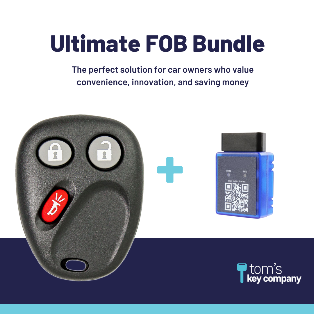 Ultimate Remote FOB Bundle with Programming Tool and Aftermarket 3 Button Remote FOB for Select Hummer Vehicles (HUMFOB-3B-575-K-UKB)