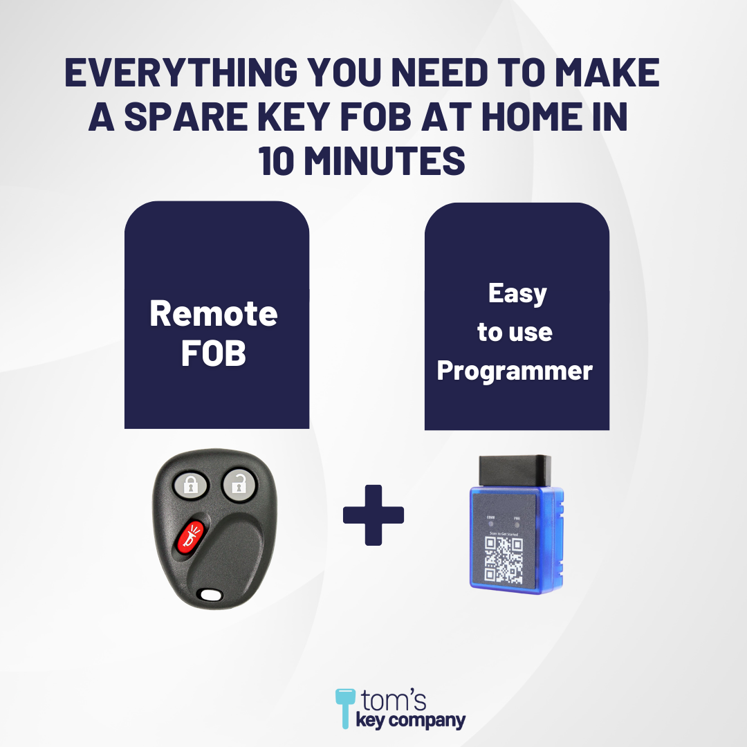 Ultimate Remote FOB Bundle with Programming Tool and Aftermarket 3 Button Remote FOB for Select Hummer Vehicles (HUMFOB-3B-575-K-UKB)