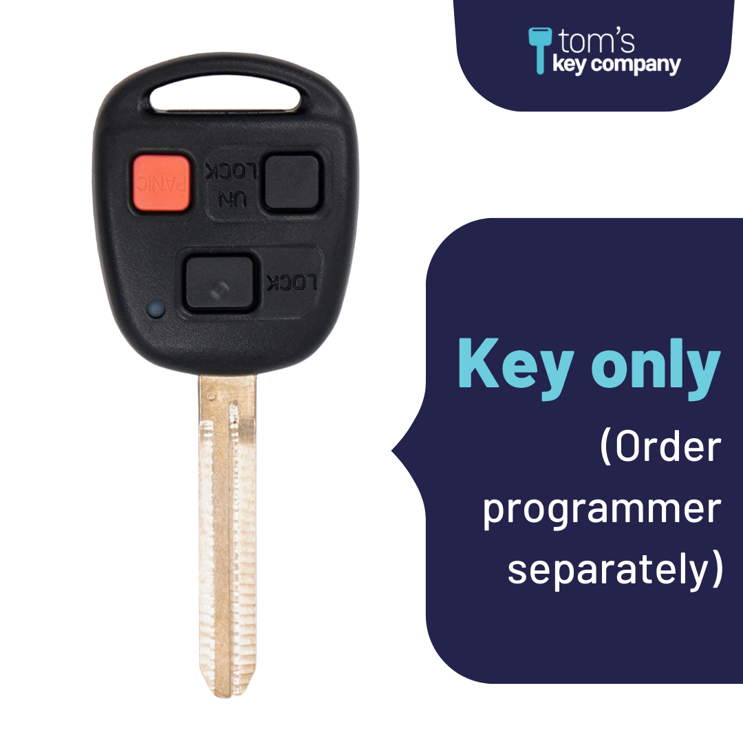 Brand New Uncut Transponder "dot" Chip Key with 3 Button Remote for Select Toyota Vehicles (HYQ12BBT-3B-dot)