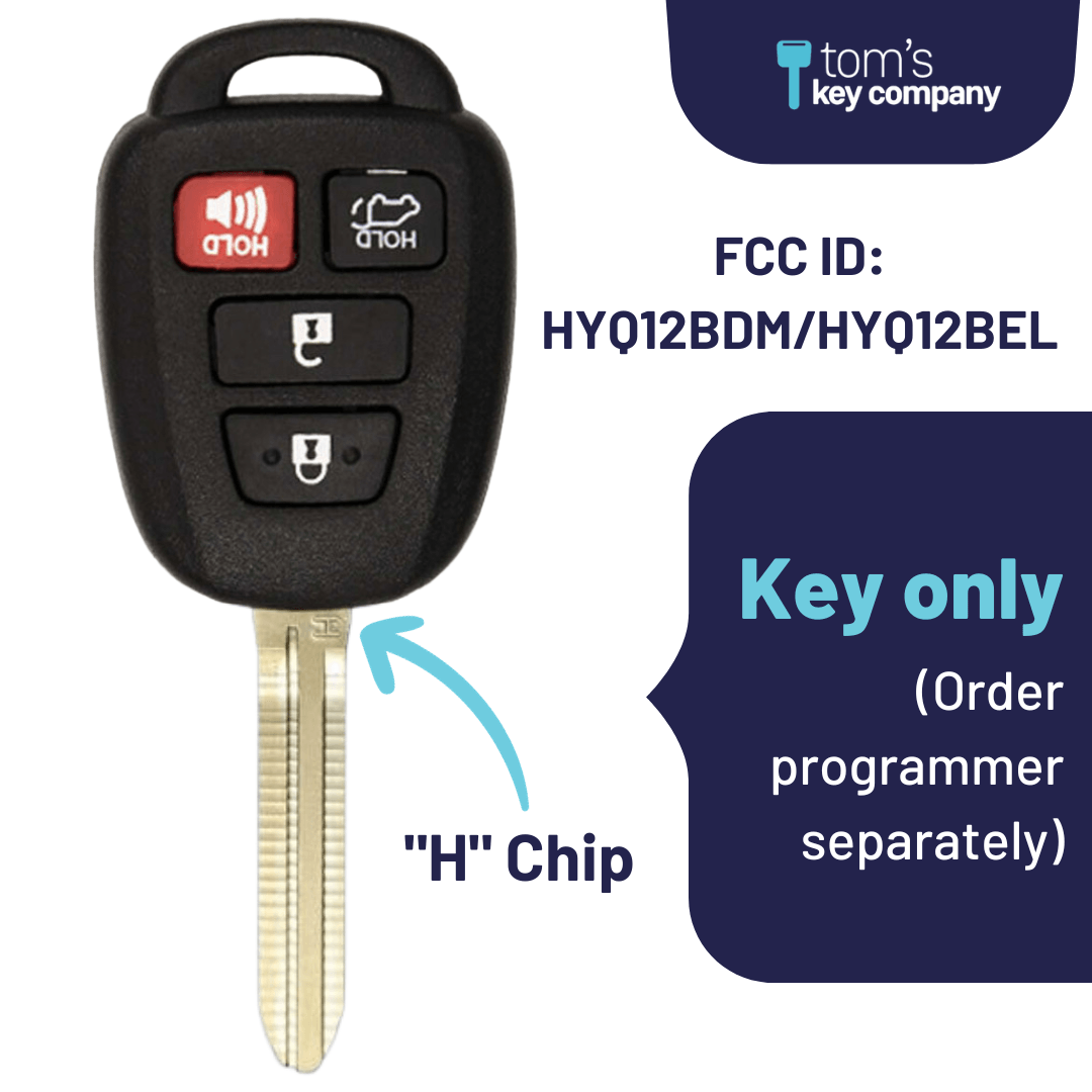 Transponder Key for 2013-2018 Toyota RAV4 with Remote | Tom's Key