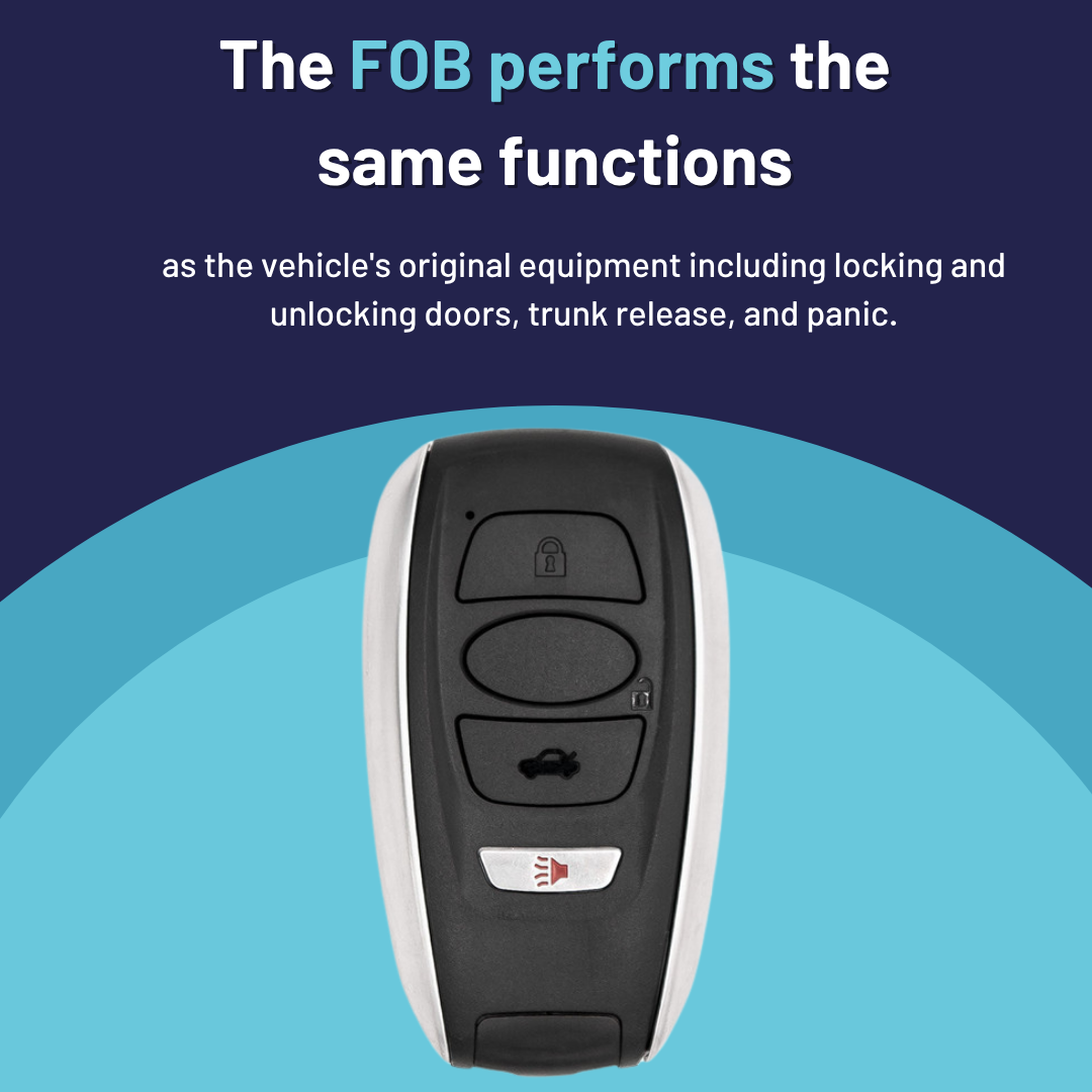 Brand New Aftermarket 4-Button Smart Key Fob with Lock, Unlock, Trunk, Panic for Select Subaru Vehicles (HYQ14AHC-4B-SUB) - PMK