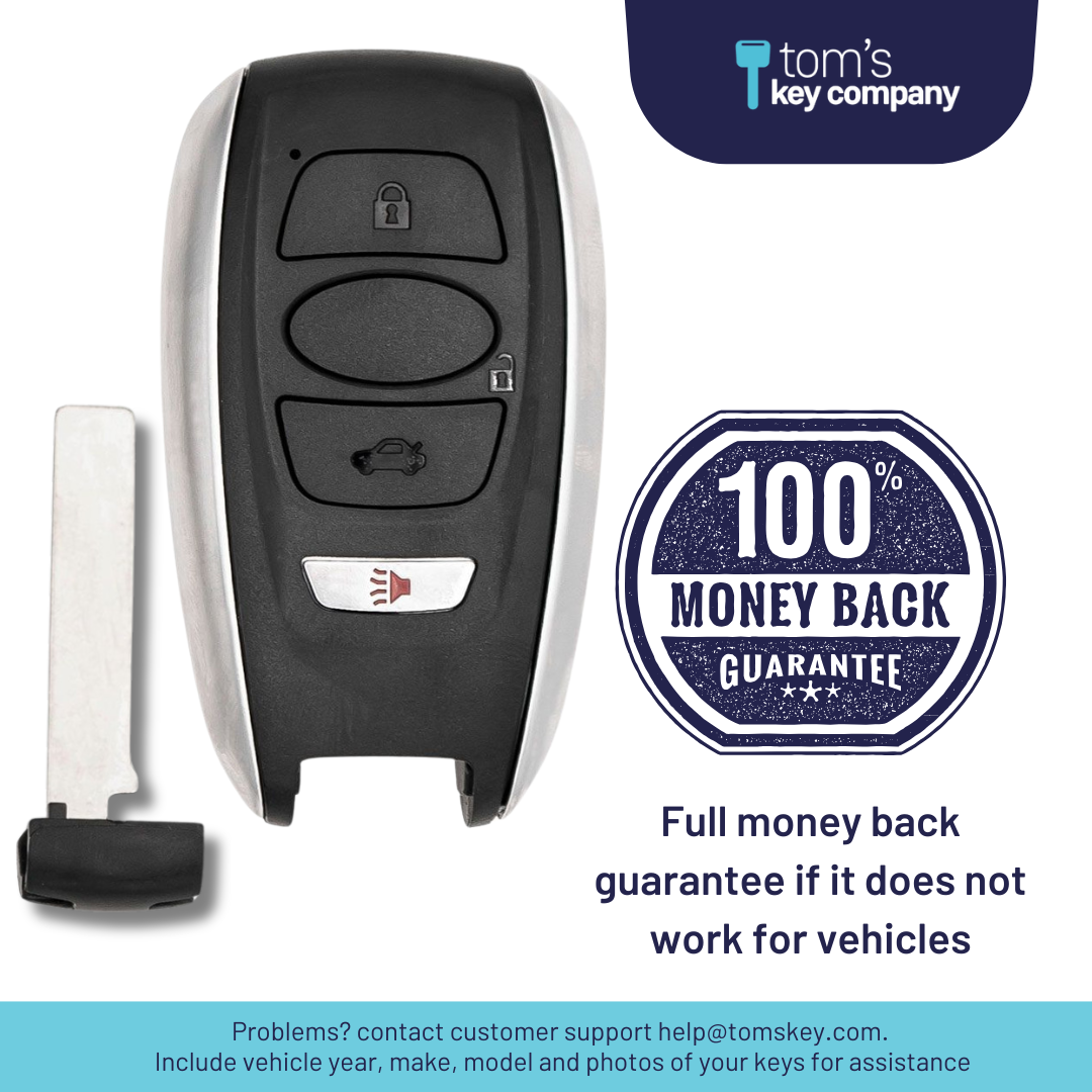 Brand New Aftermarket 4-Button Smart Key Fob with Lock, Unlock, Trunk, Panic for Select Subaru Vehicles (HYQ14AHC-4B-SUB) - PMK