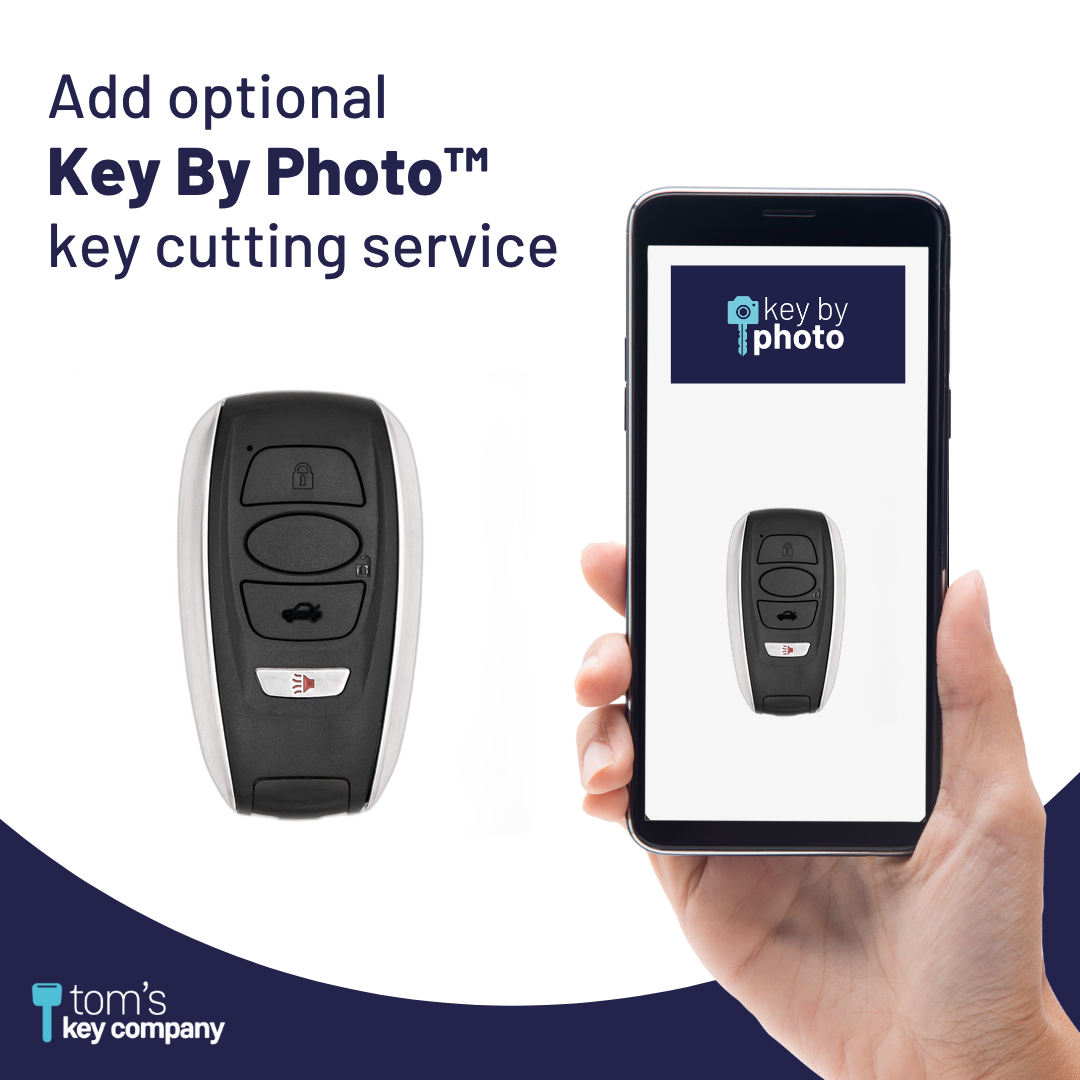 Brand New Aftermarket 4-Button Smart Key Fob with Lock, Unlock, Trunk, Panic for Select Subaru Vehicles (HYQ14AHC-4B-SUB)
