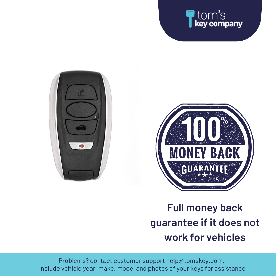 Brand New Aftermarket 4-Button Smart Key Fob with Lock, Unlock, Trunk, Panic for Select Subaru Vehicles (HYQ14AHC-4B-SUB)