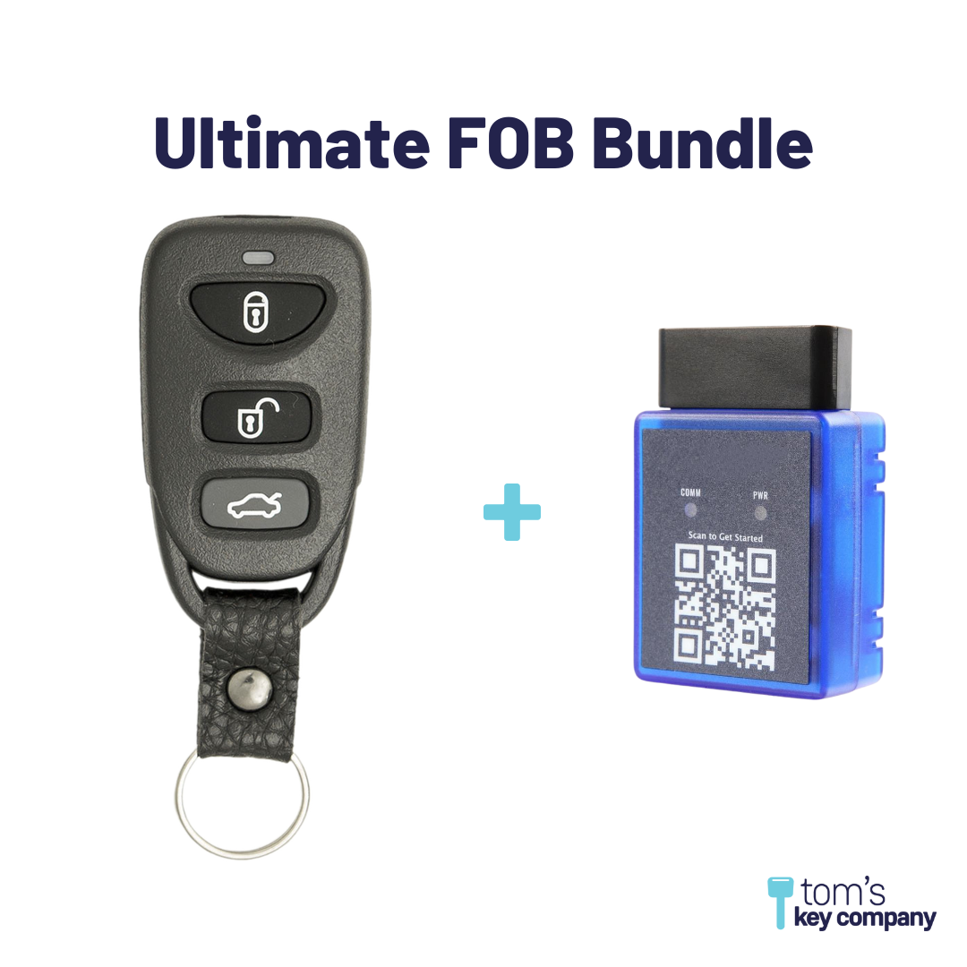 Ultimate Remote FOB Bundle with Programming Tool and Aftermarket 4 Button Remote FOB for Select Hyundai Vehicles (HYUFOB-4B-HR-245-K-UKB)