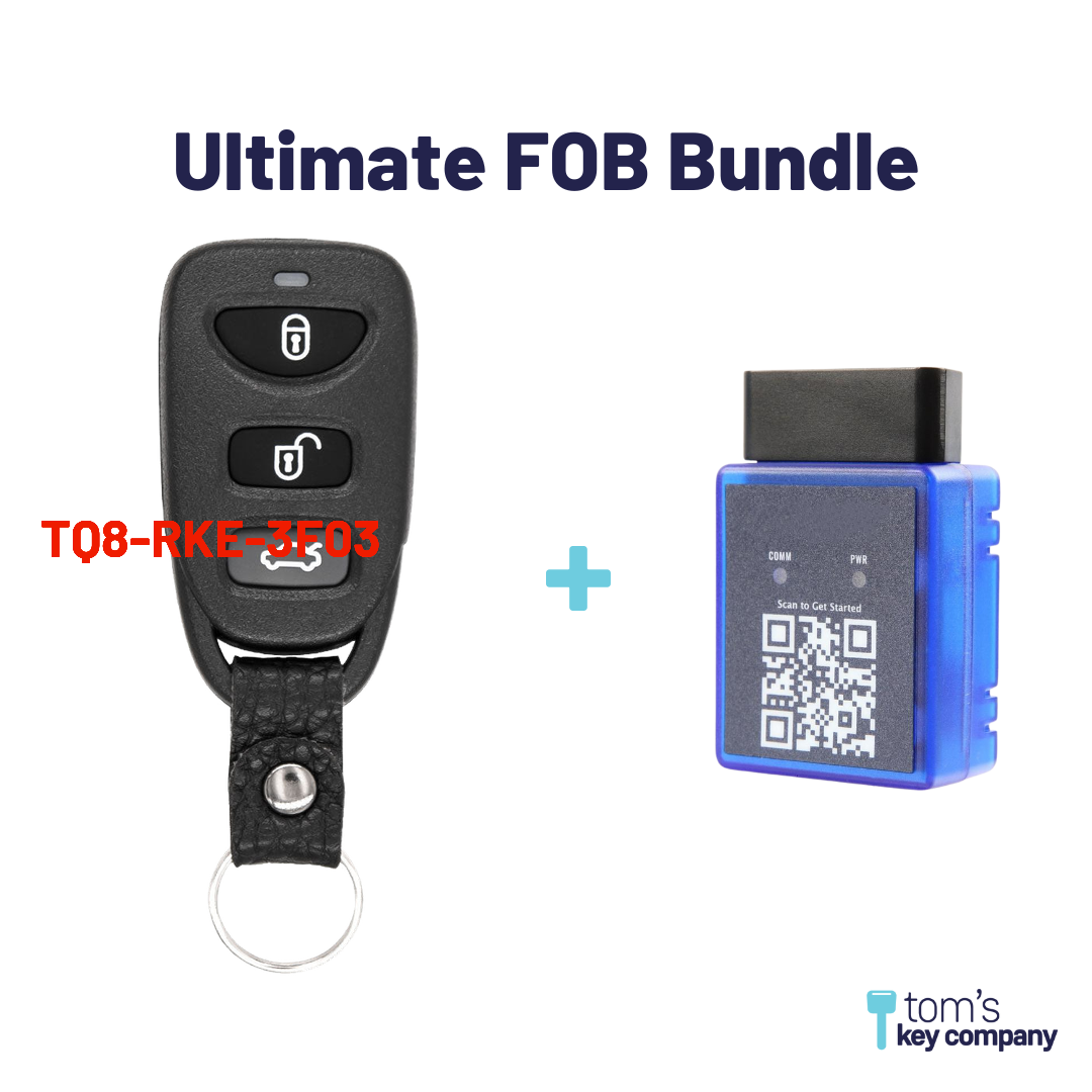 Ultimate Remote FOB Bundle with Programming Tool and Aftermarket 4 Button Remote FOB for Select Hyundai Vehicles (HYUFOB-4B-HR-255-K-UKB)