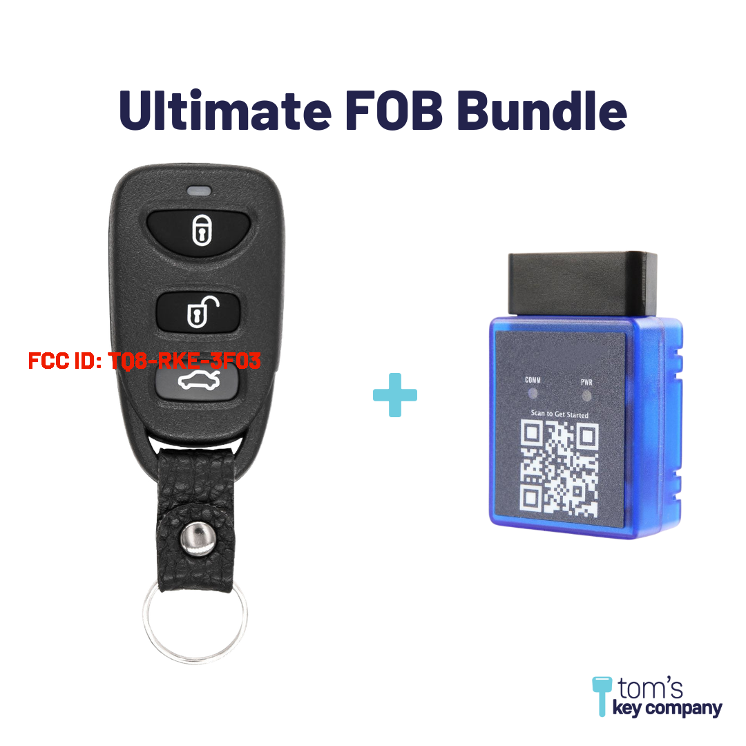 Ultimate Remote FOB Bundle with Programming Tool and Aftermarket 4 Button Remote FOB for Select Hyundai Vehicles (HYUFOB-4B-HR-255-K-UKB)
