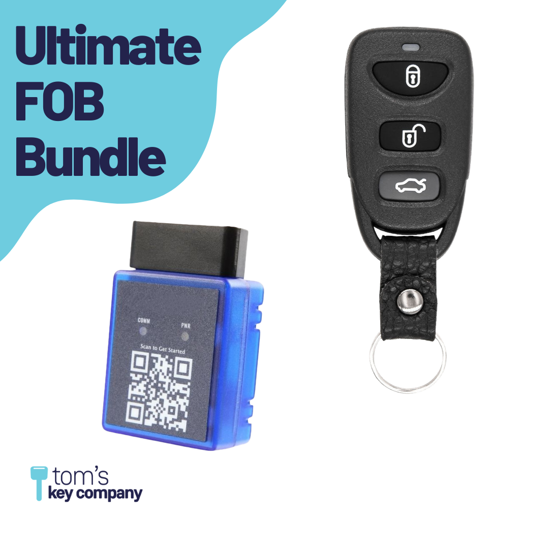 Ultimate Remote FOB Bundle with Programming Tool and Aftermarket 4 Button Remote FOB for Select Hyundai Vehicles (HYUFOB-4B-HR-255-K-UKB)