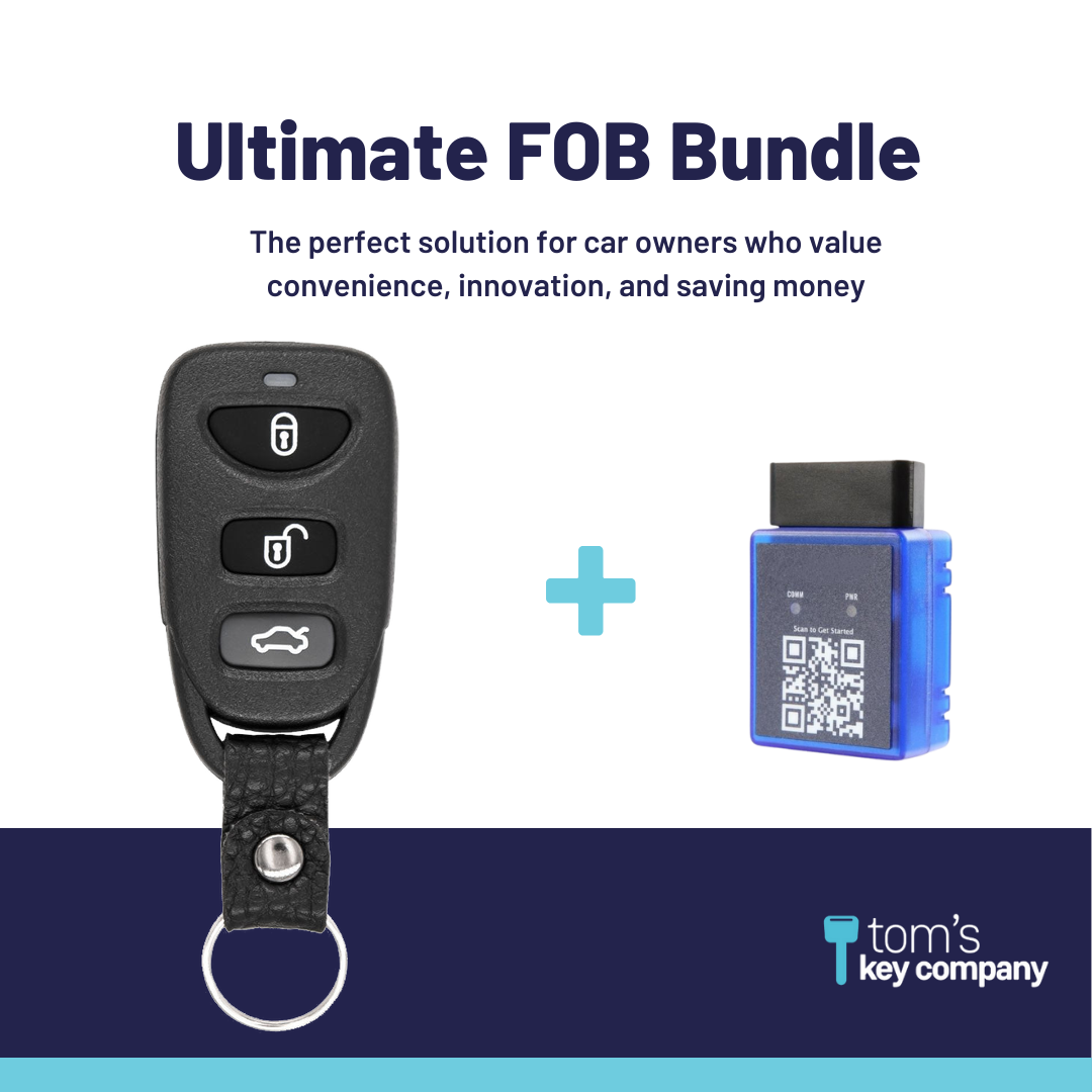 Ultimate Remote FOB Bundle with Programming Tool and Aftermarket 4 Button Remote FOB for Select Hyundai Vehicles (HYUFOB-4B-HR-255-K-UKB)