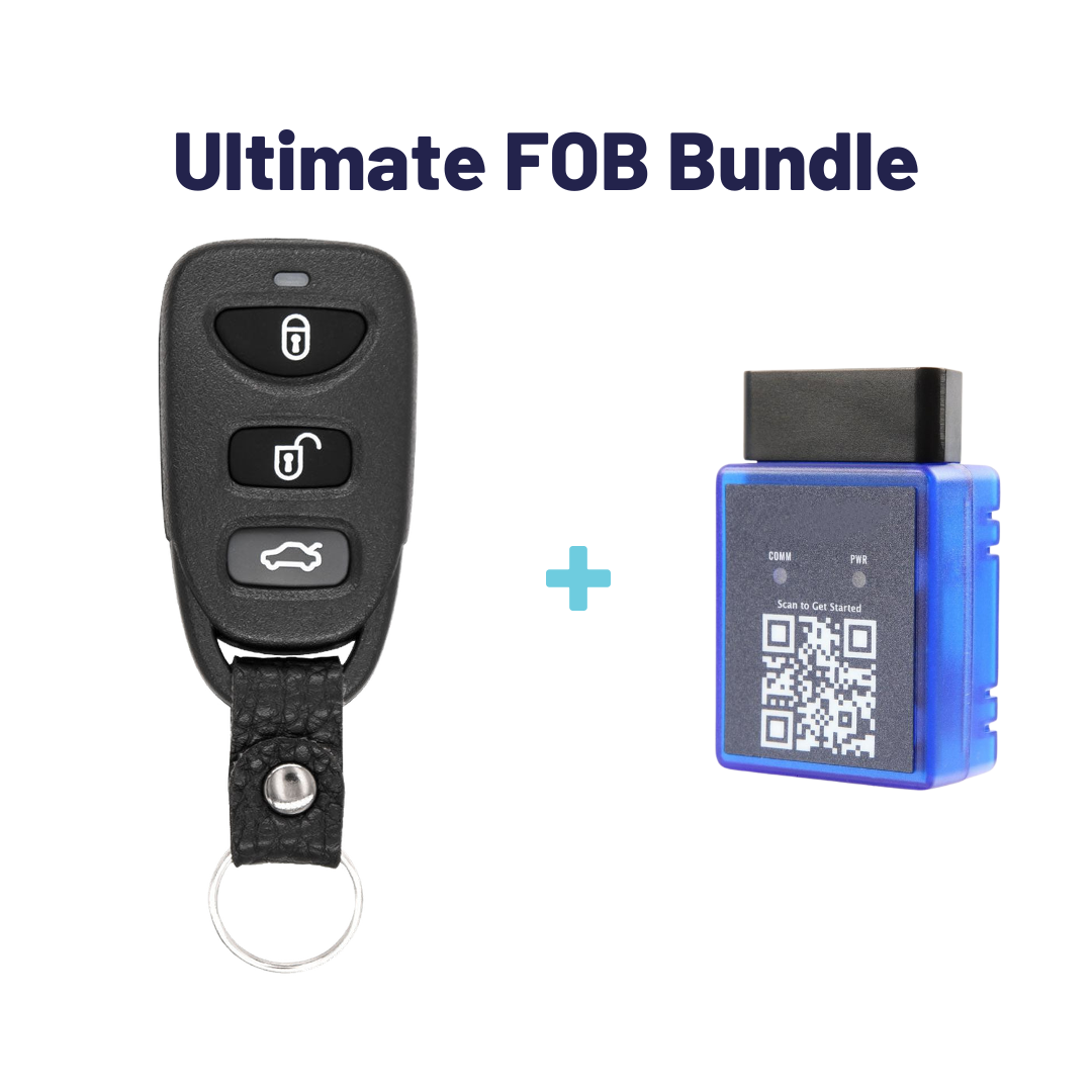 Ultimate Remote FOB Bundle with Programming Tool and Aftermarket 4 Button Remote FOB for Select Hyundai Vehicles (HYUFOB-4B-HR-255-K-UKB)