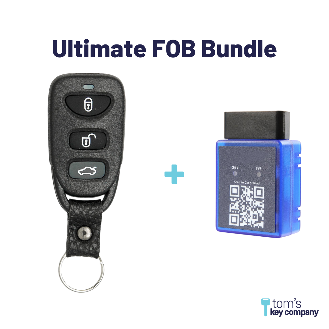 Ultimate Remote FOB Bundle with Programming Tool and Aftermarket 4 Button Remote FOB for Select Hyundai and Kia Vehicles (HYUFOB-4B-TR-200-K-UKB)