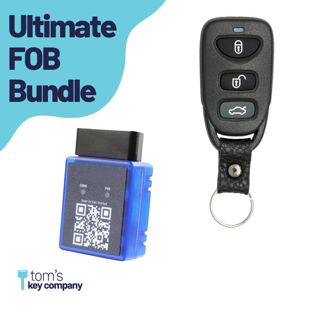 Ultimate Remote FOB Bundle with Programming Tool and Aftermarket 4 Button Remote FOB for Select Hyundai and Kia Vehicles (HYUFOB-4B-TR-200-K-UKB)