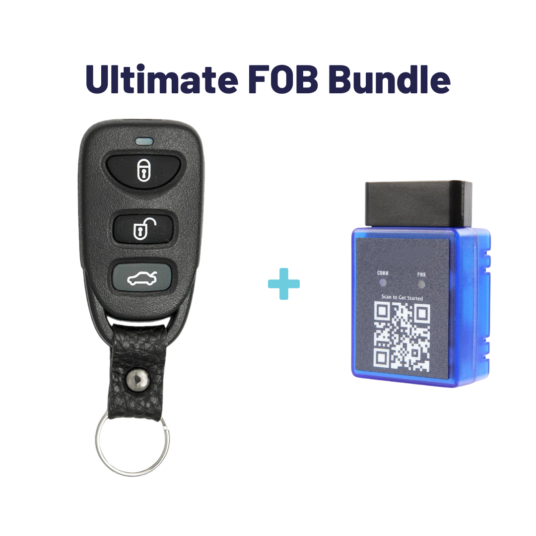 Ultimate Remote FOB Bundle with Programming Tool and Aftermarket 4 Button Remote FOB for Select Hyundai and Kia Vehicles (HYUFOB-4B-TR-200-K-UKB)