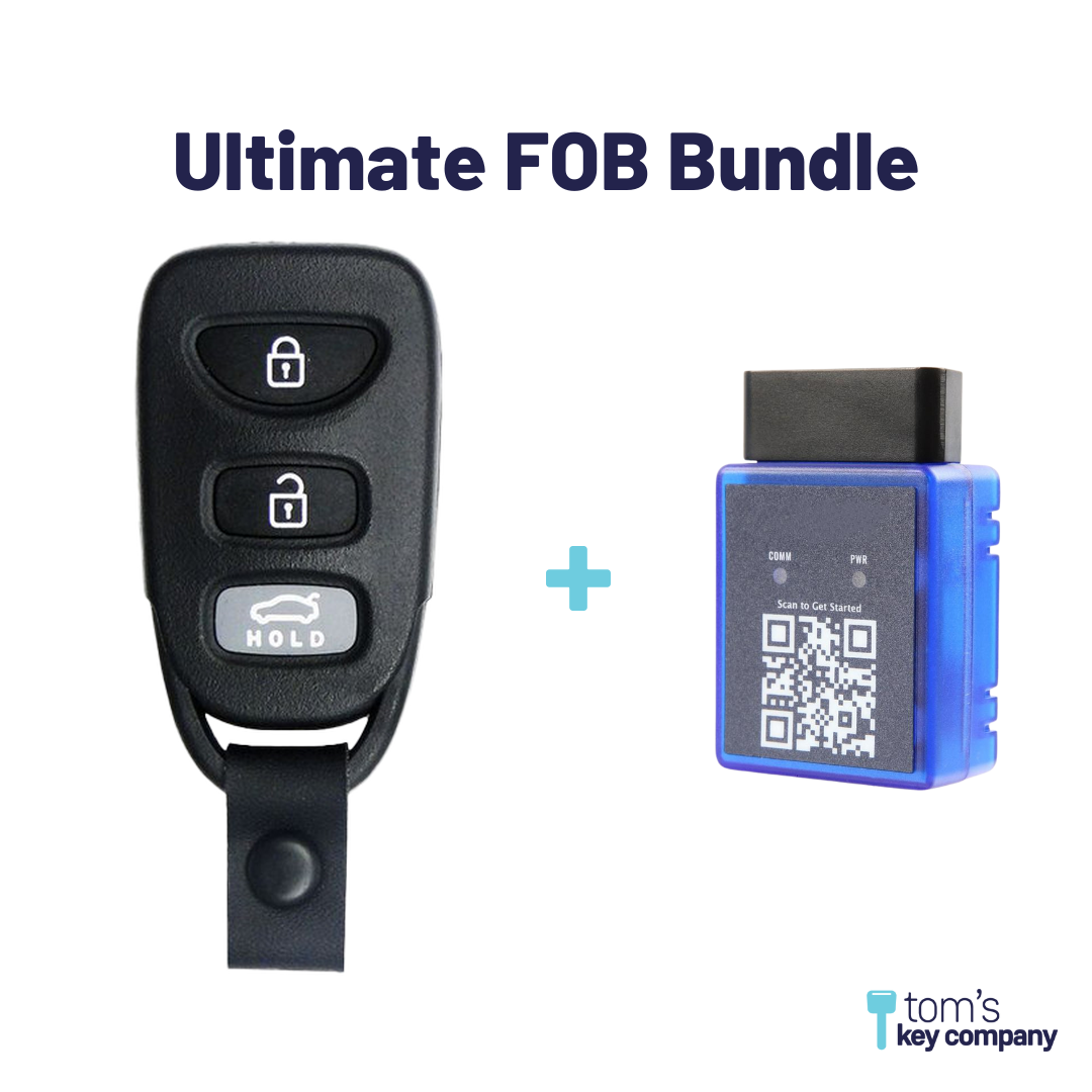Ultimate Remote FOB Bundle with Programming Tool and Aftermarket 4 Button Remote FOB for Select Hyundai Vehicles (HYUFOB-4B-TR-236-RC-K-UKB)