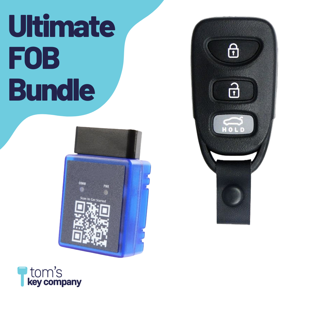 Ultimate Remote FOB Bundle with Programming Tool and Aftermarket 4 Button Remote FOB for Select Hyundai Vehicles (HYUFOB-4B-TR-236-RC-K-UKB)