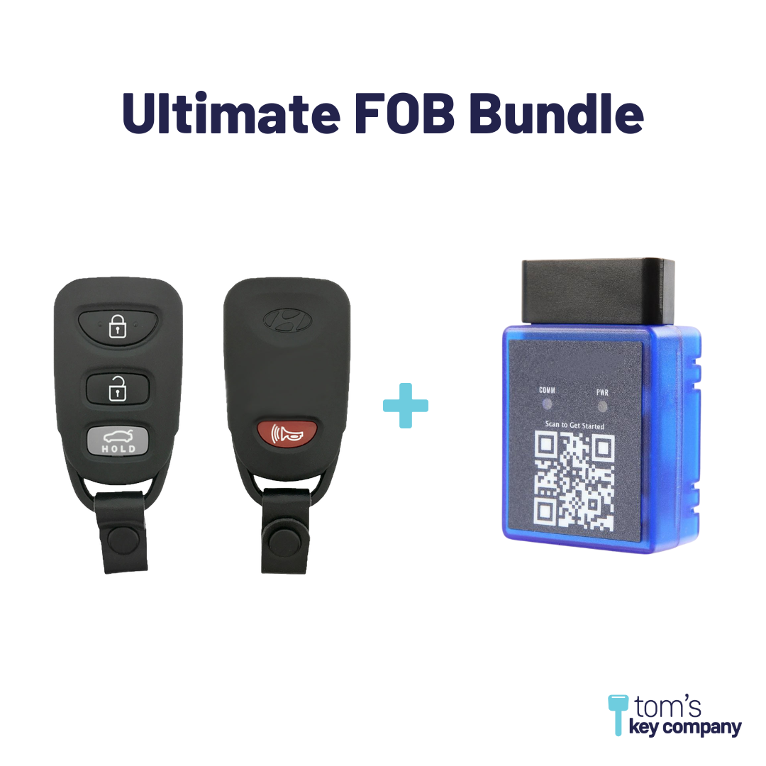 Ultimate Remote FOB Bundle with Programming Tool and Aftermarket 4 Button Remote FOB for Select Hyundai Vehicles (HYUFOB-4B-TR-239-REF-K-UKB)