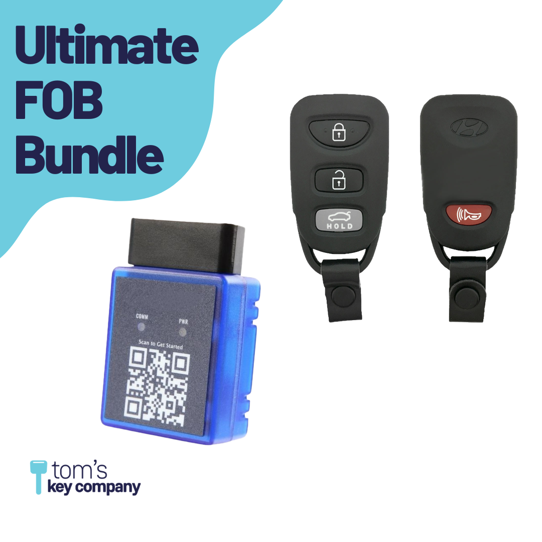 Ultimate Remote FOB Bundle with Programming Tool and Aftermarket 4 Button Remote FOB for Select Hyundai Vehicles (HYUFOB-4B-TR-239-REF-K-UKB)