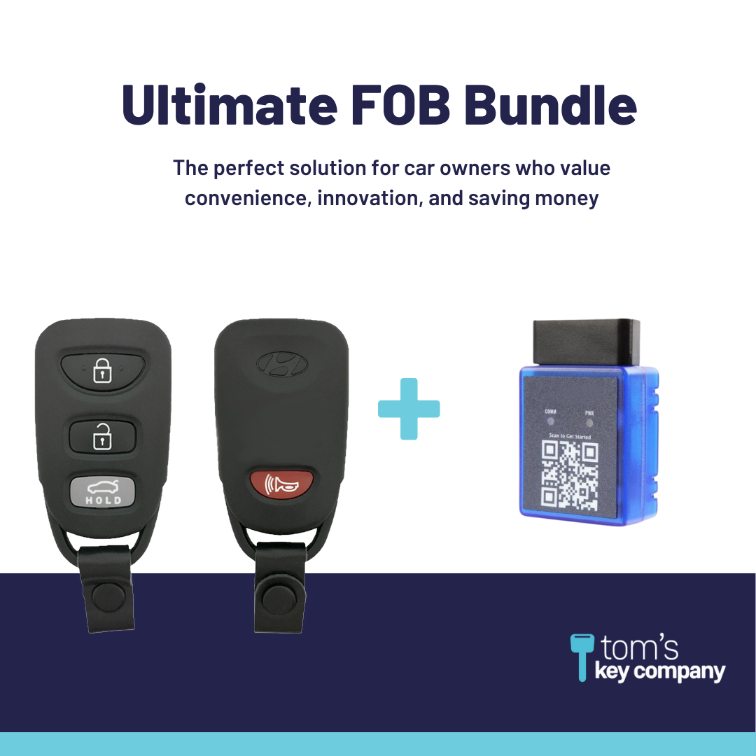 Ultimate Remote FOB Bundle with Programming Tool and Aftermarket 4 Button Remote FOB for Select Hyundai Vehicles (HYUFOB-4B-TR-239-REF-K-UKB)