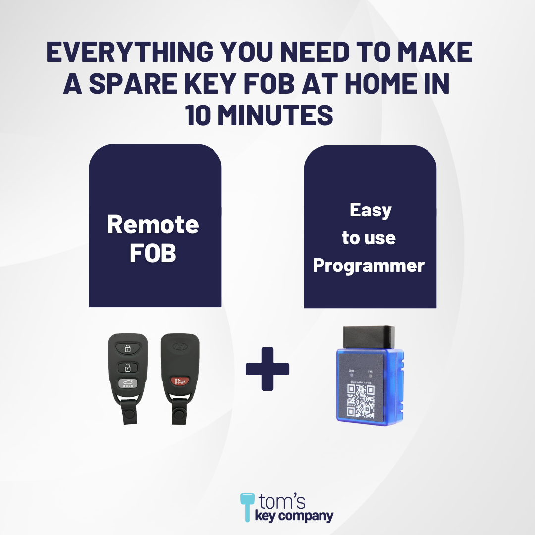 Ultimate Remote FOB Bundle with Programming Tool and Aftermarket 4 Button Remote FOB for Select Hyundai Vehicles (HYUFOB-4B-TR-239-REF-K-UKB)