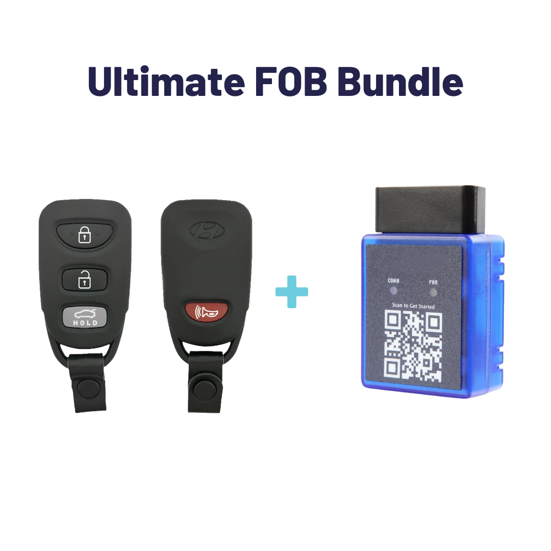 Ultimate Remote FOB Bundle with Programming Tool and Aftermarket 4 Button Remote FOB for Select Hyundai Vehicles (HYUFOB-4B-TR-239-REF-K-UKB)
