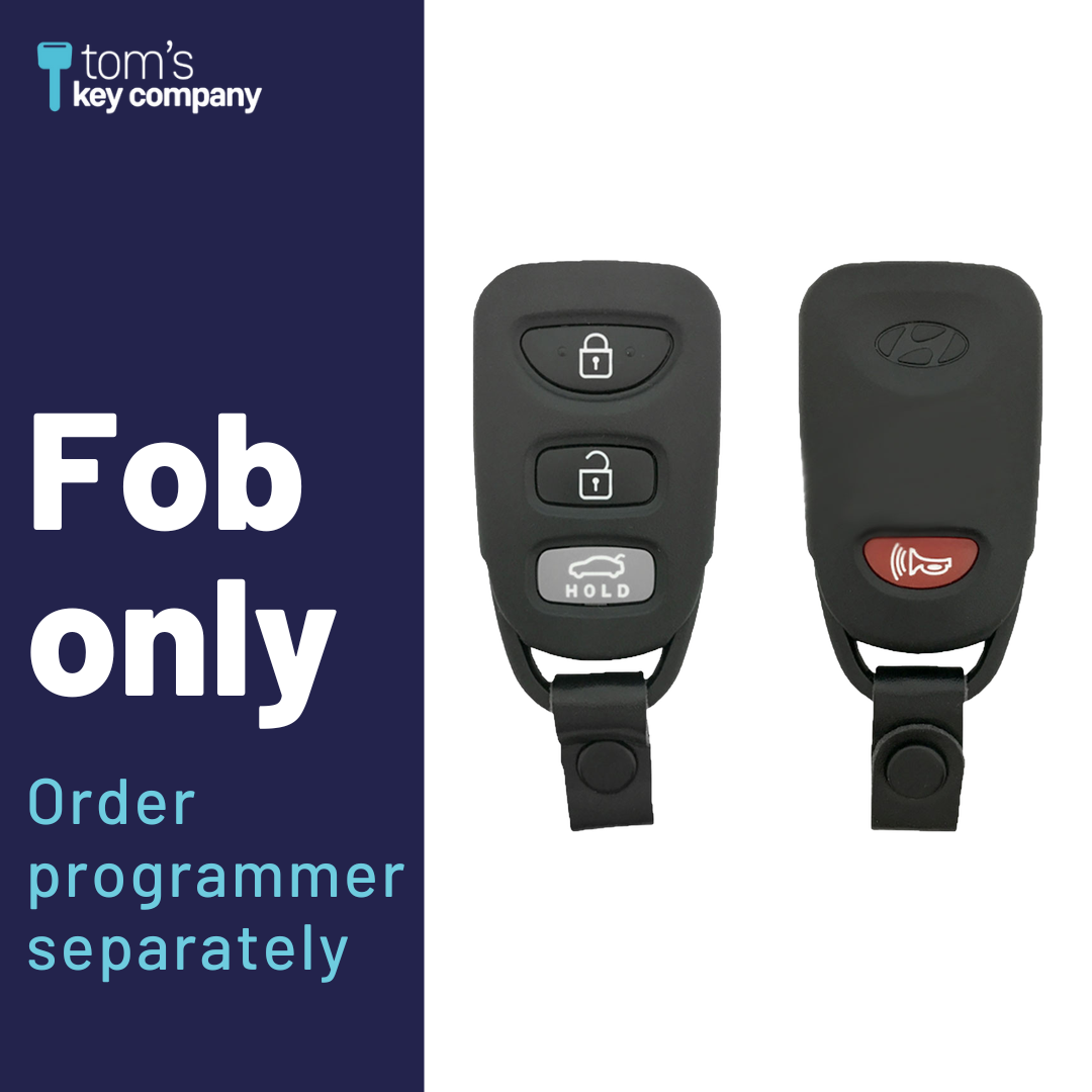 Brand New Aftermarket 4-Button Remote Fob with Lock, Unlock, Trunk Hold, Panic for Select Hyundai Vehicles (HYUFOB-4B-TR-239-REF-K)