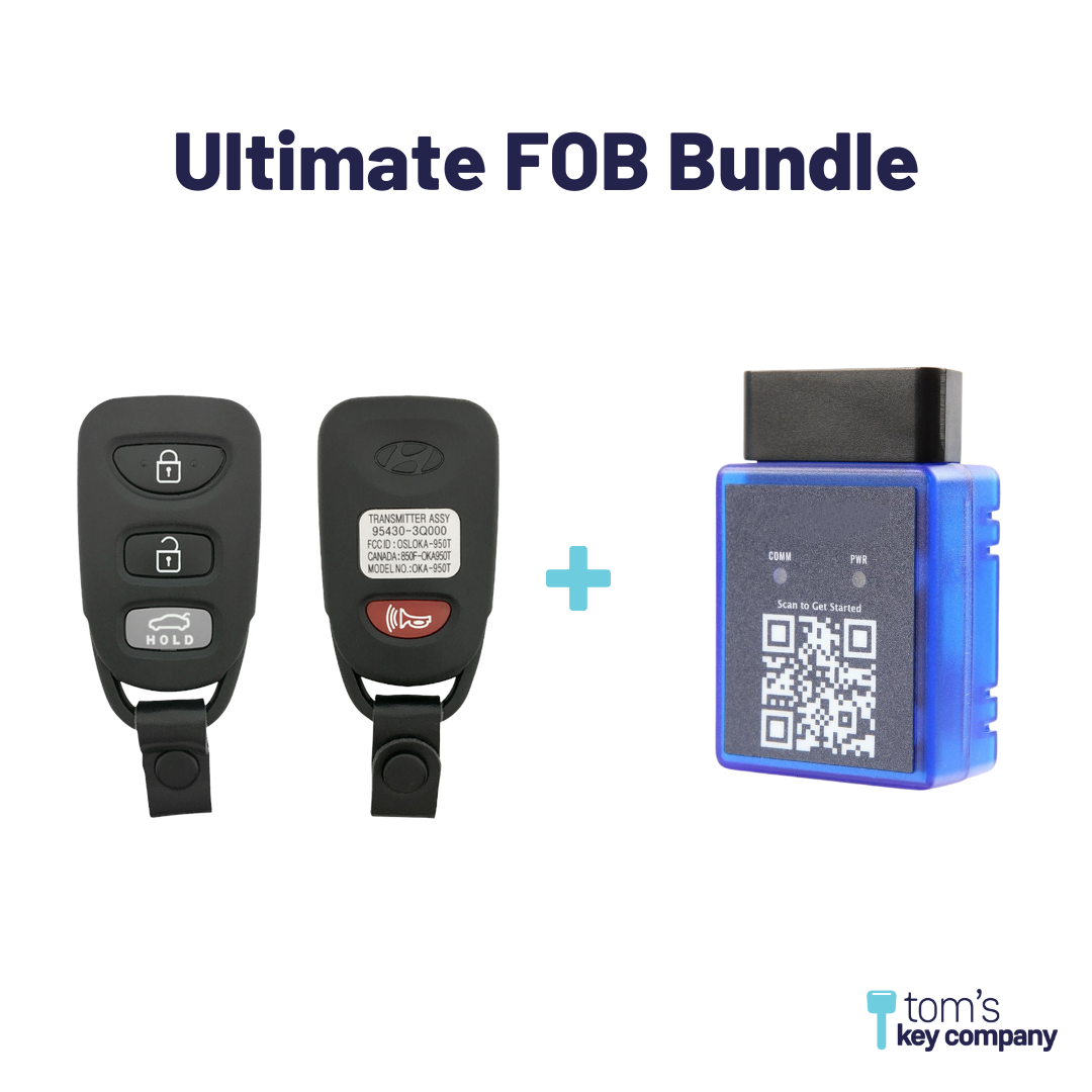 Ultimate Remote FOB Bundle with Programming Tool and Aftermarket 4 Button Remote FOB for Select Hyundai Vehicles (HYUFOB-4B-TR-247-RC-K-UKB)