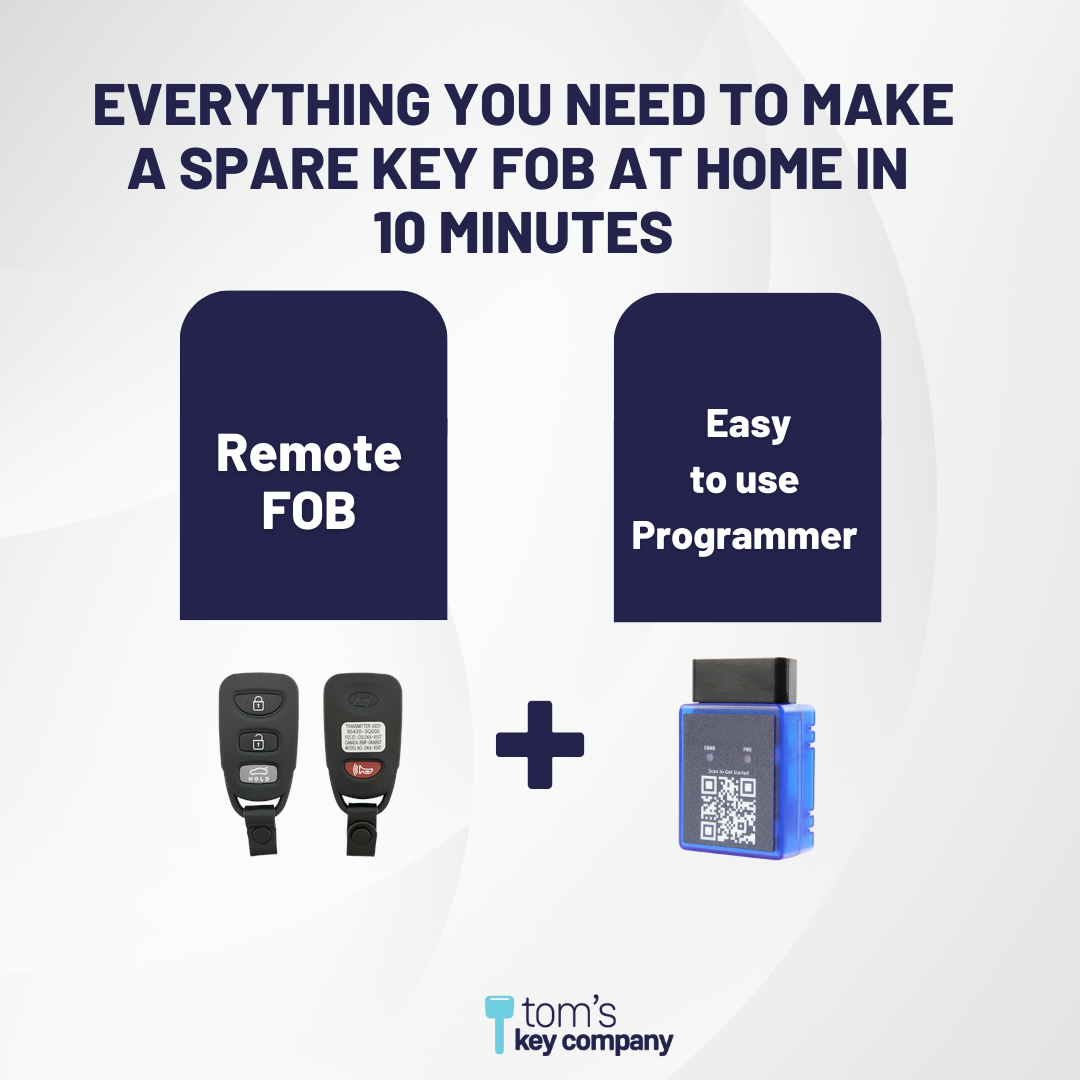 Ultimate Remote FOB Bundle with Programming Tool and Aftermarket 4 Button Remote FOB for Select Hyundai Vehicles (HYUFOB-4B-TR-247-RC-K-UKB)