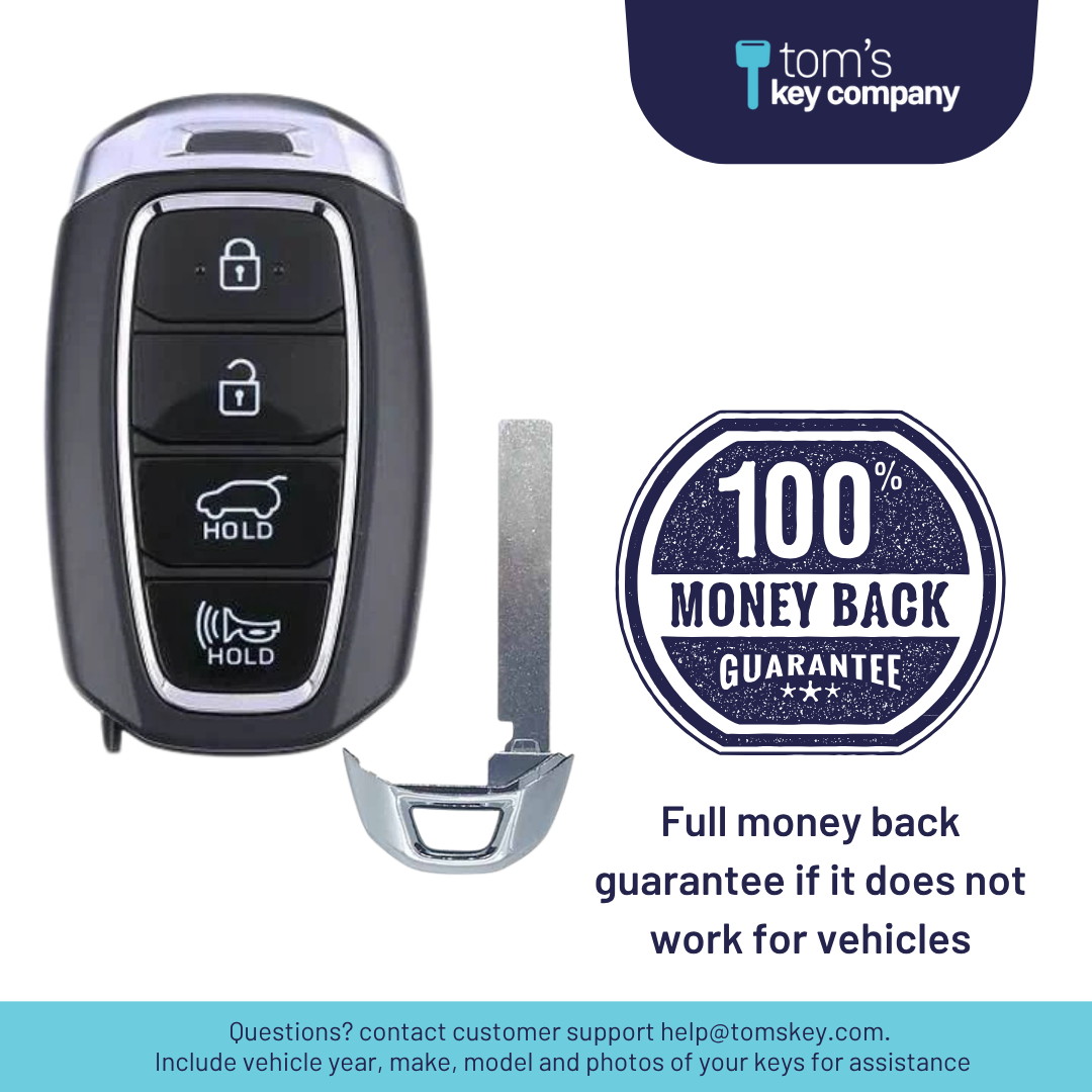 Brand New Aftermarket 4 Button Smart Key w/ Hatch Release Feature for Hyundai Kona 2018-2020