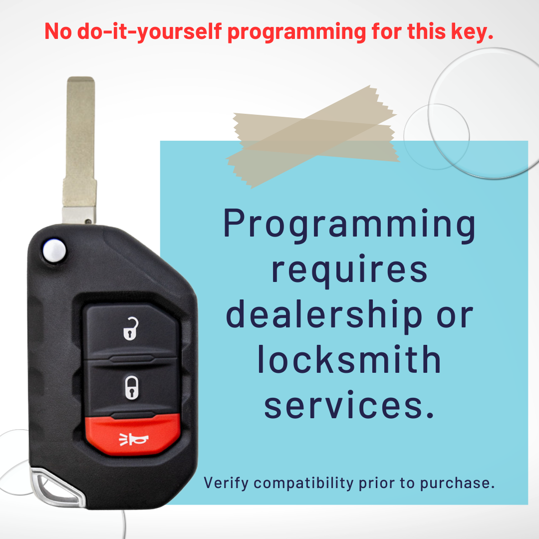 Like New Refurbished OEM 3 Button Proximity Flip Key for Select Jeep Vehicles (JEEPFK-3B-REFURB-PROX)