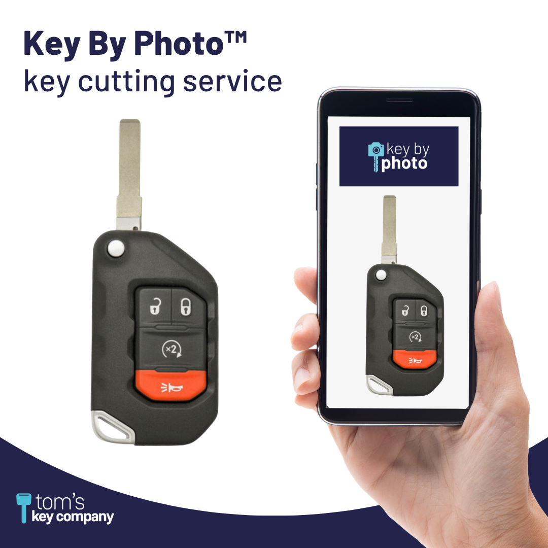 Ultimate DIY Car Key Replacement Kit for Jeep Gladiator (2020-2025) & Jeep Wrangler (2018-2025) – 4 Button Smart Key w/ PairMyKey, Bypass Cable & Key by Photo (JEEPFK-4B-RS-PROX-BC-KBP-UKB)