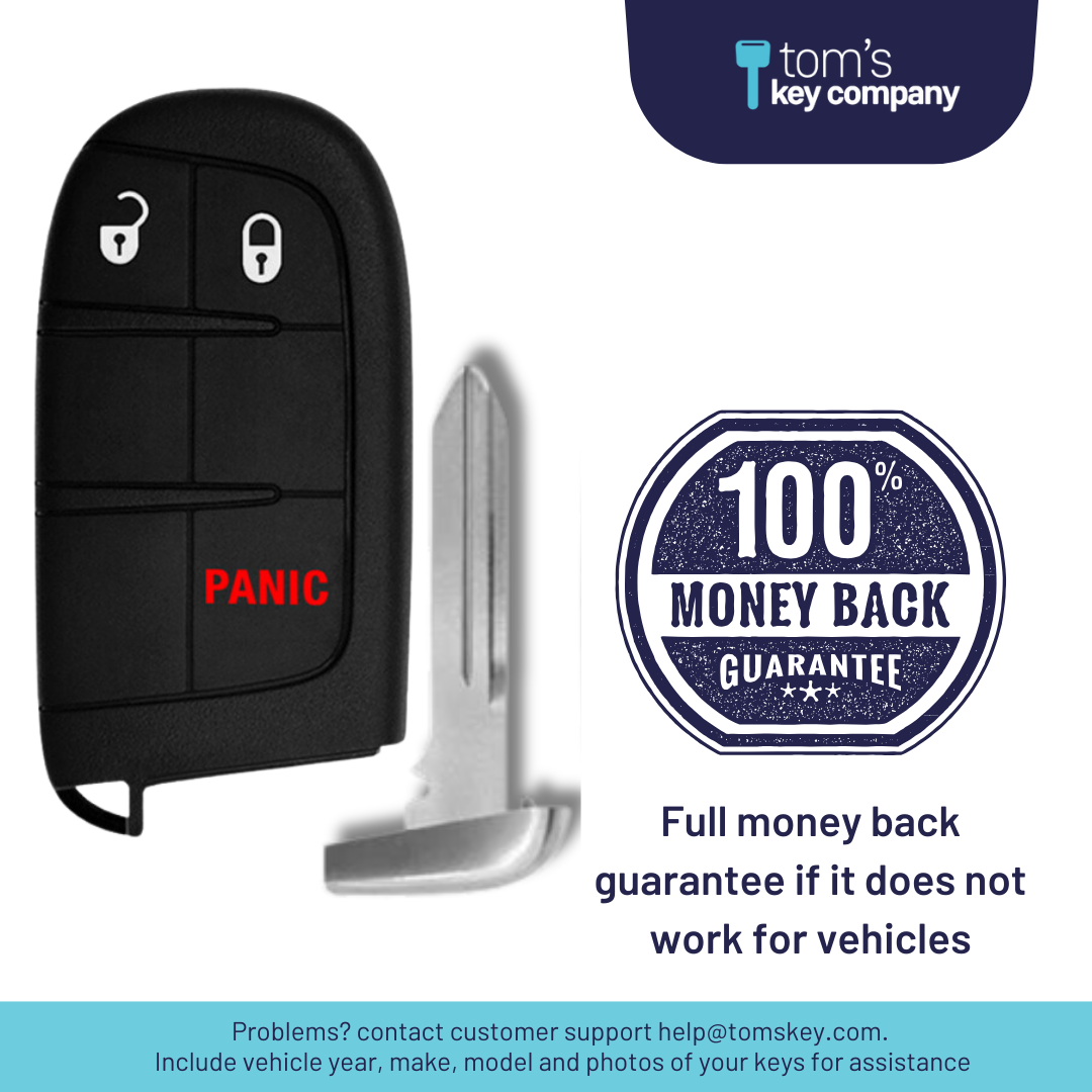 Brand New Aftermarket Smart Key 3-Button for Select Jeep Vehicles (JEEPSK-3B-COMPASS-TMB)