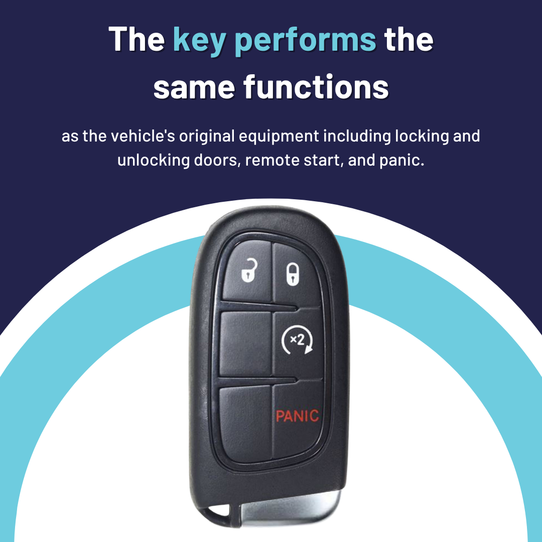 Brand New Aftermarket Smart Key 4-Button with Remote Start for Select Jeep Vehicles