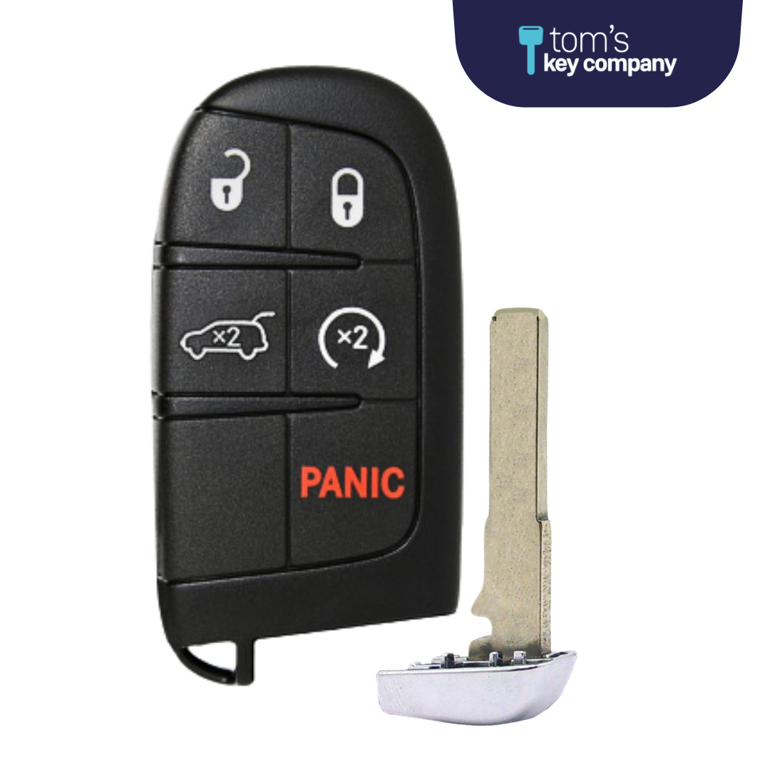 Brand New Aftermarket Smart Key 5-Button with Hatch Release & Remote Start for Select Jeep Vehicles - PBC (JEEPSK-5B-HRRS-COMPASS-TMB)