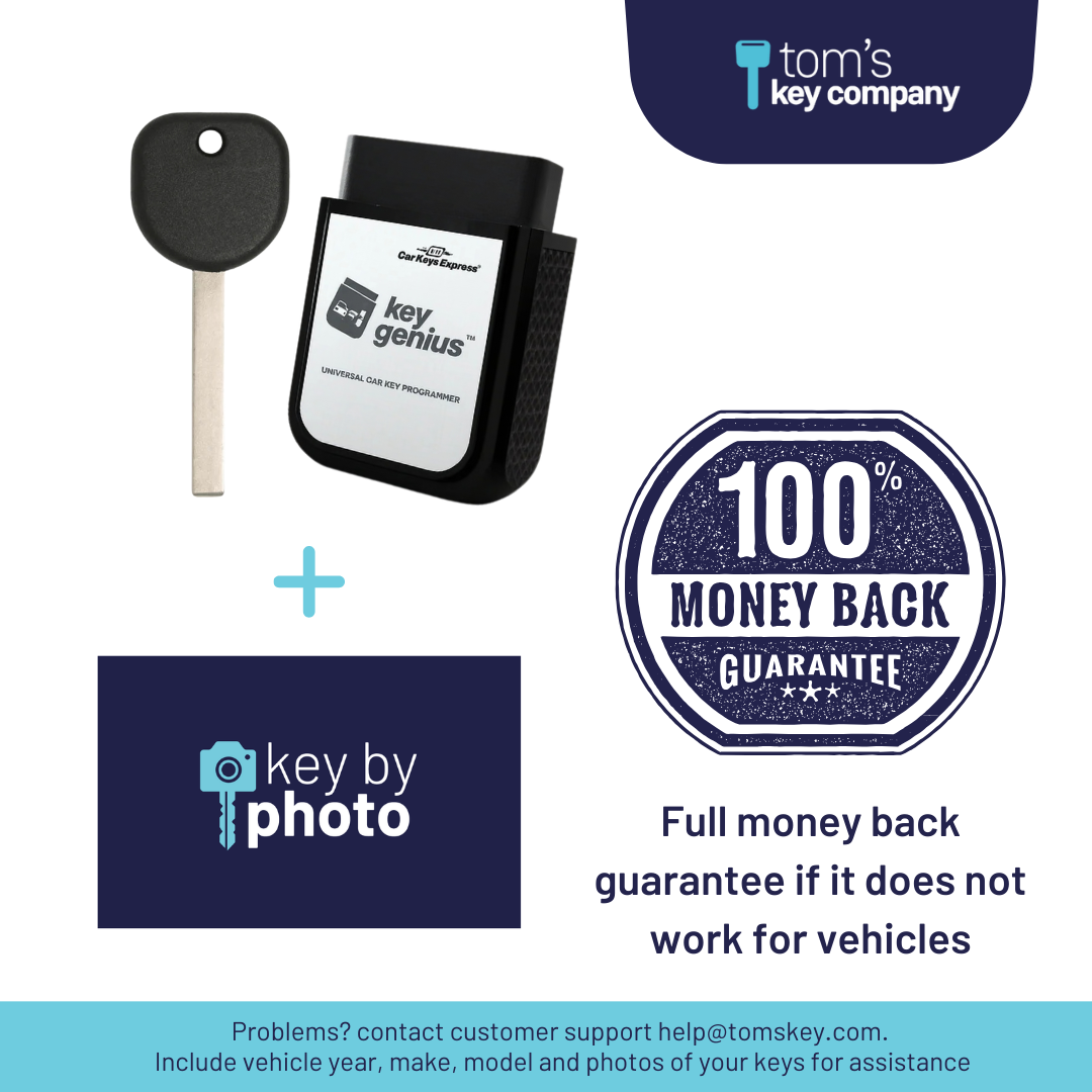 Ultimate Key Bundle DIY Car Key Replacement Kit with Key Genius™ Universal Car Key Programmer, Transponder Key, &amp; Key By Photo™ Service | Chevrolet & GMC (KGPRG-B119-KBP-UKB)