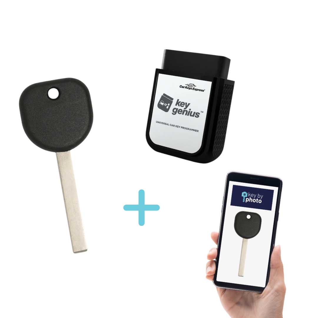 Ultimate Key Bundle DIY Car Key Replacement Kit with Key Genius™ Universal Car Key Programmer, Transponder Key, & Key By Photo™ Service | Chevrolet & GMC (KGPRG-B119-KBP-UKB)