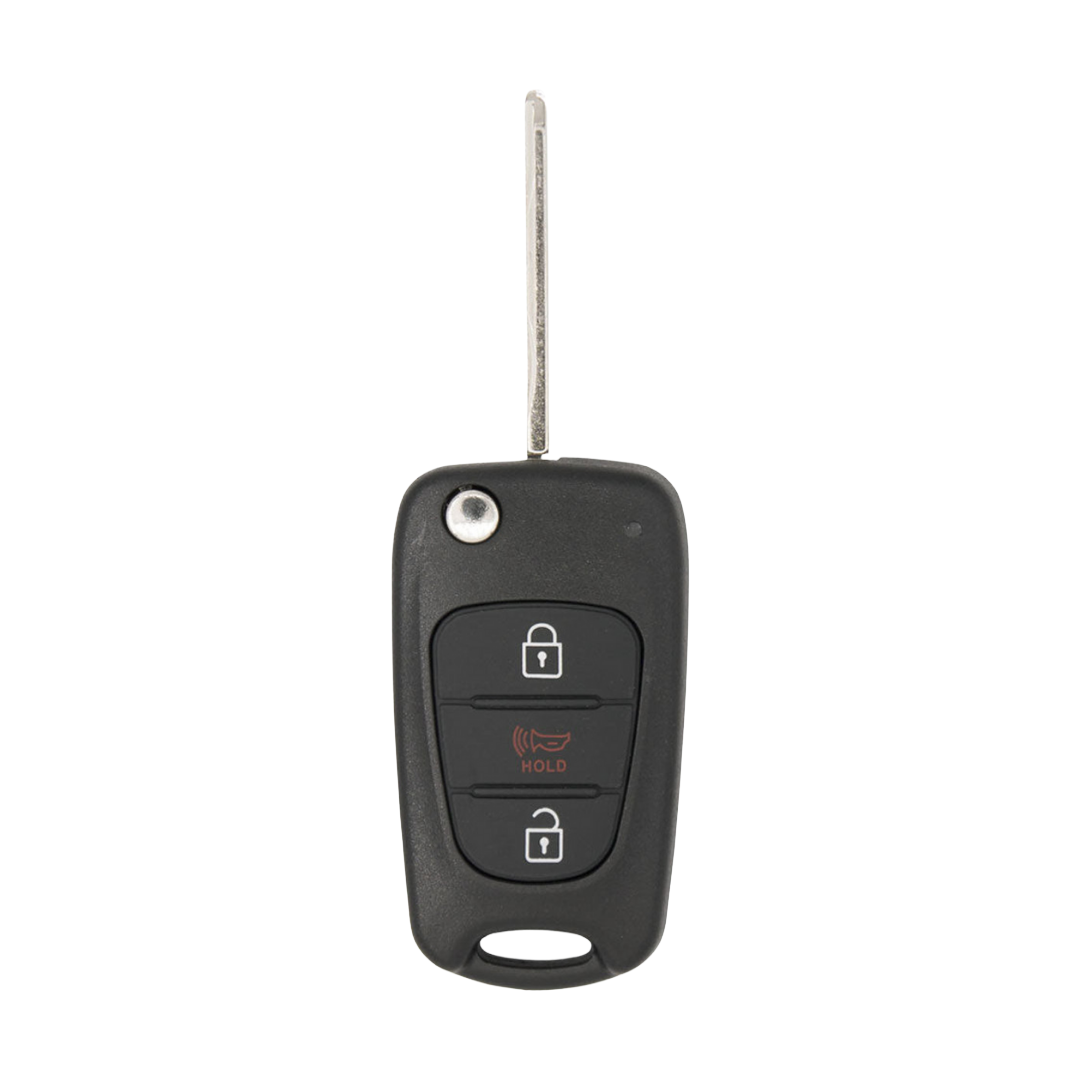 Brand New Aftermarket 3-Button Remote Key with Lock, Unlock, Panic for Select Kia Vehicles (KIA-3B-1ATX-FLP)