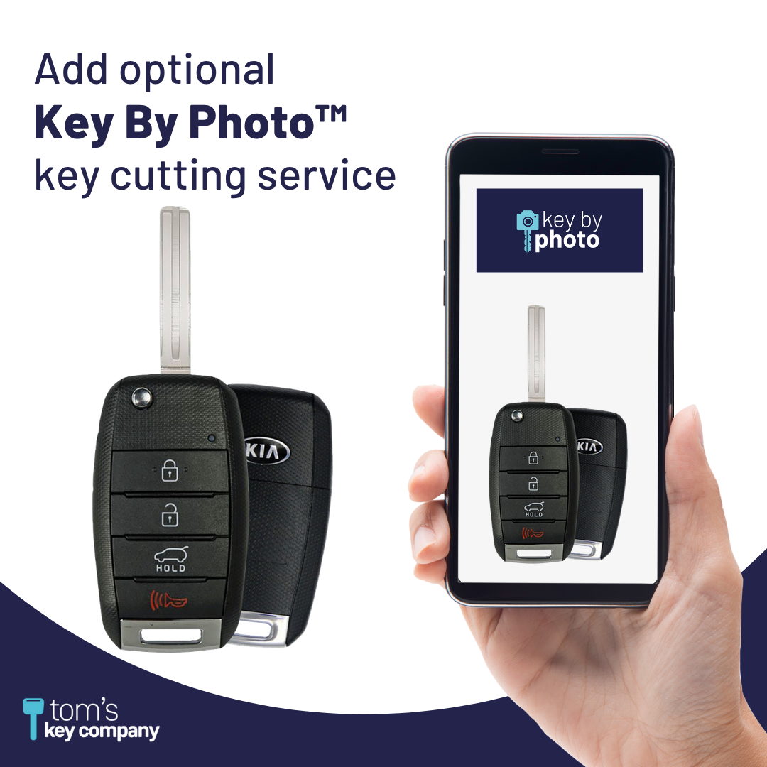 Like New Refurbished 4-Button Remote Key with Lock, Unlock, Hatch, Panic for Select Kia Vehicles (KIA-4B-TRUNK-OKA-FLP-REFURB)