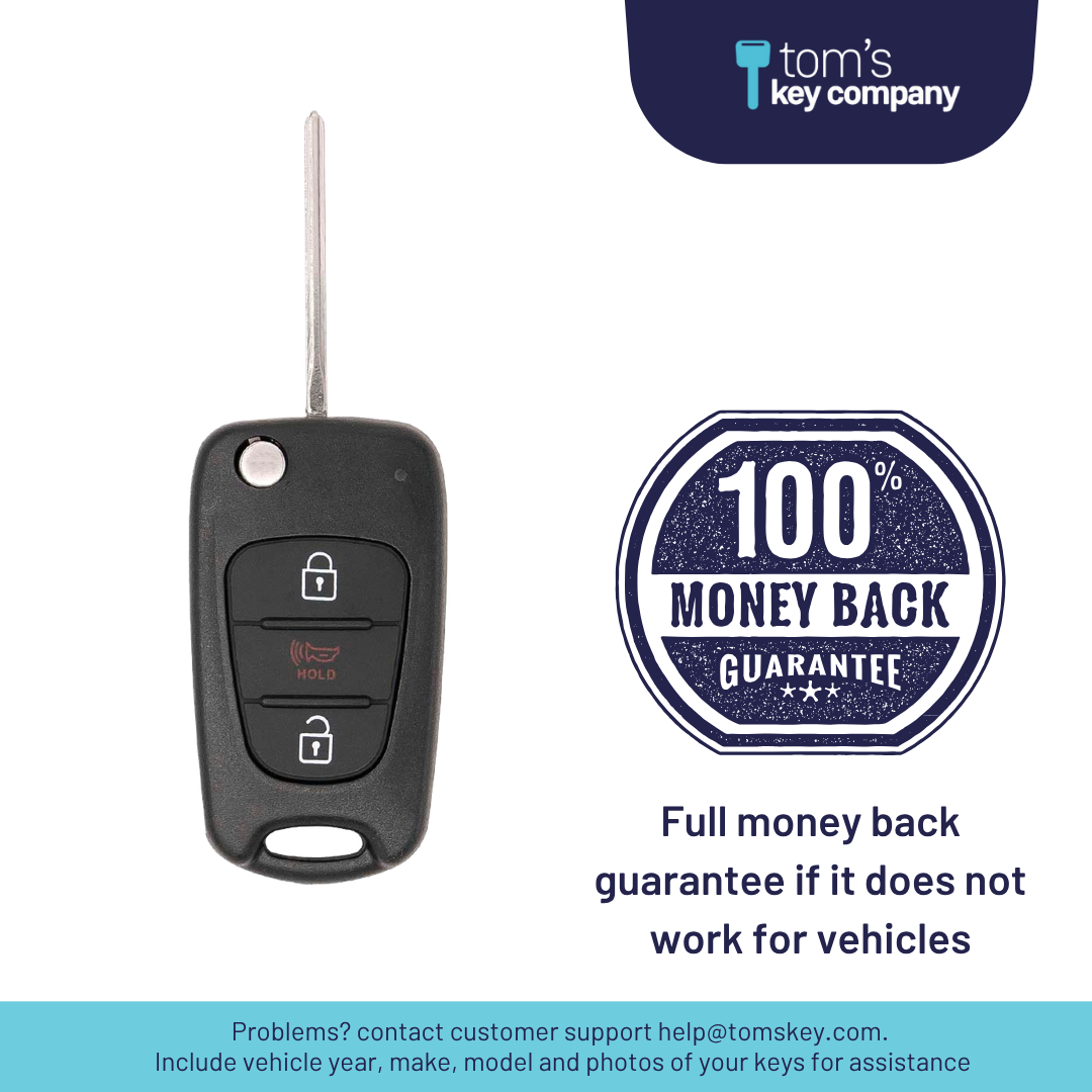 Brand New Aftermarket 3-Button Remote Key with Lock, Unlock, Panic for Select Kia Vehicles (KIACK-3B-146-K)