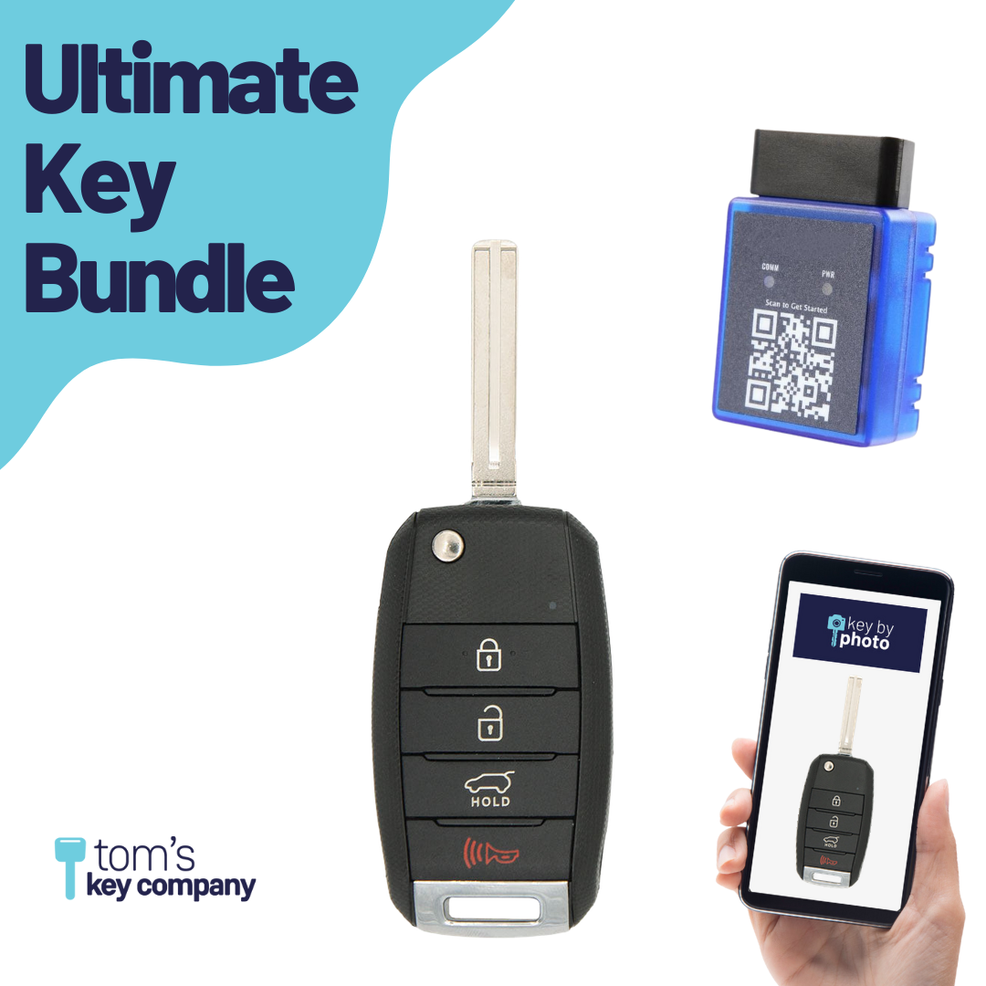 Ultimate Remote Key Bundle with Programming Tool, Aftermarket 4-Button Remote Key and Key By Photo for Select Kia Vehicles (KIACK-4B-138-K-UKB)