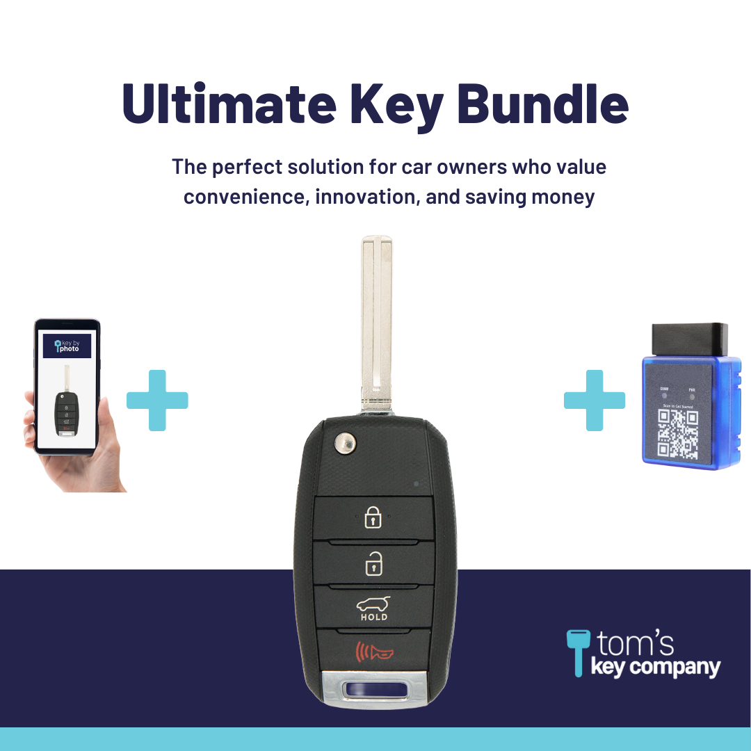 Ultimate Remote Key Bundle with Programming Tool, Aftermarket 4-Button Remote Key and Key By Photo for Select Kia Vehicles (KIACK-4B-138-K-UKB)